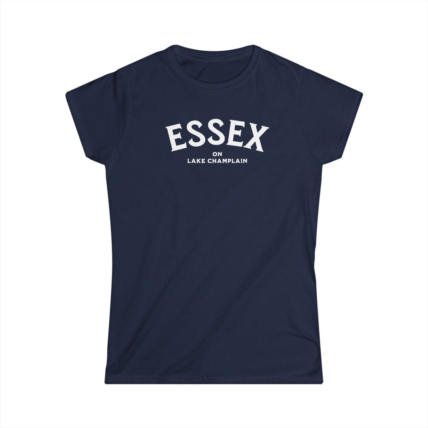 ESSEX white print Women's Gildan Softstyle Tee
