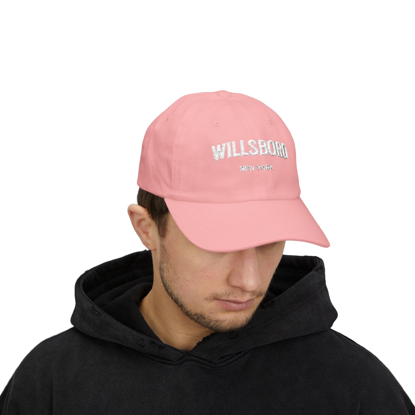 WILLSBORO NY-white print Classic Dad Cap