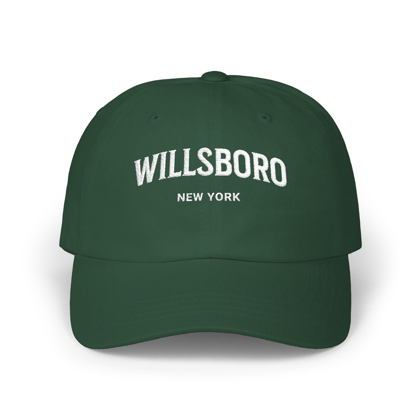 WILLSBORO NY-white print Classic Dad Cap