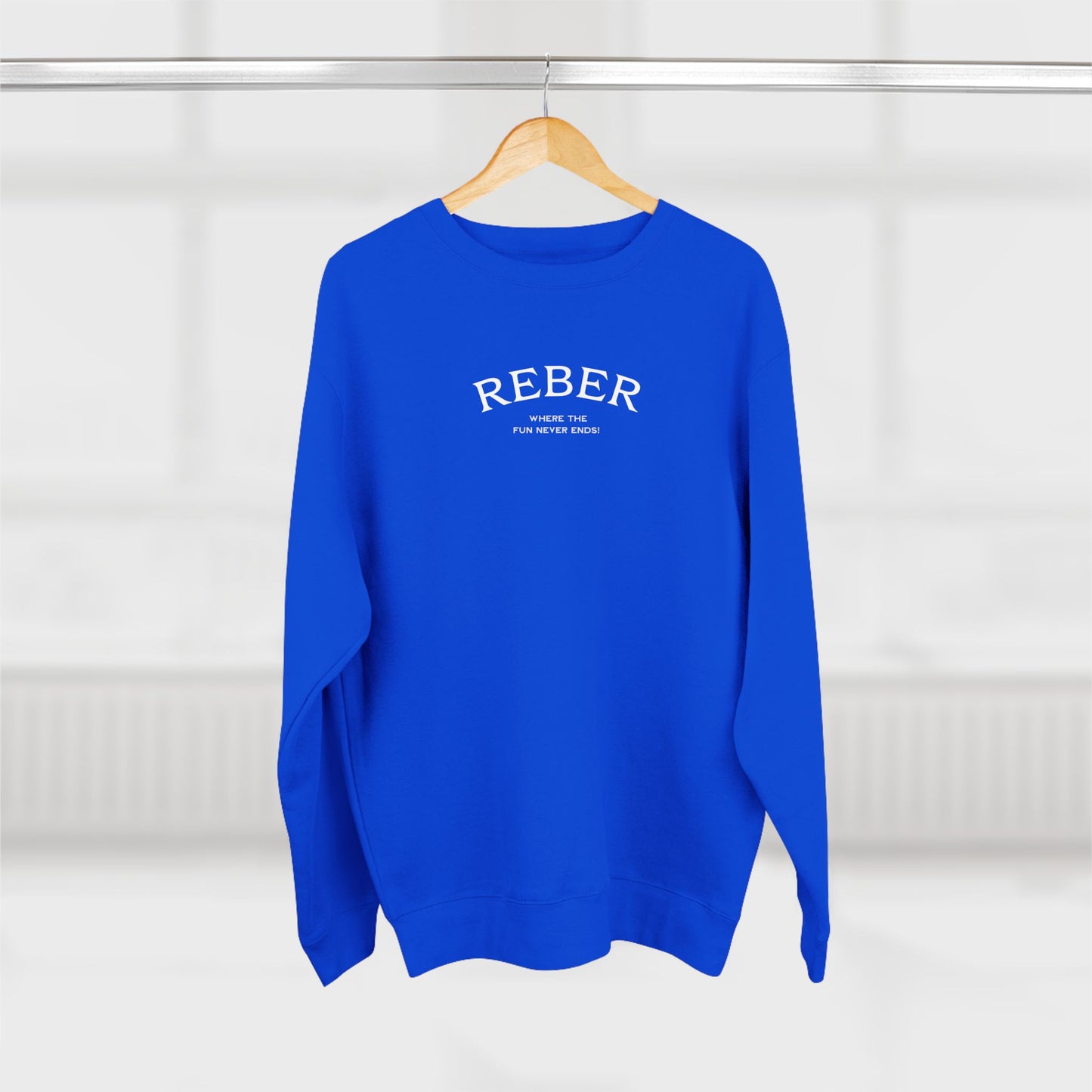 REBER FUN -white print Lane Seven Crew Sweatshirt