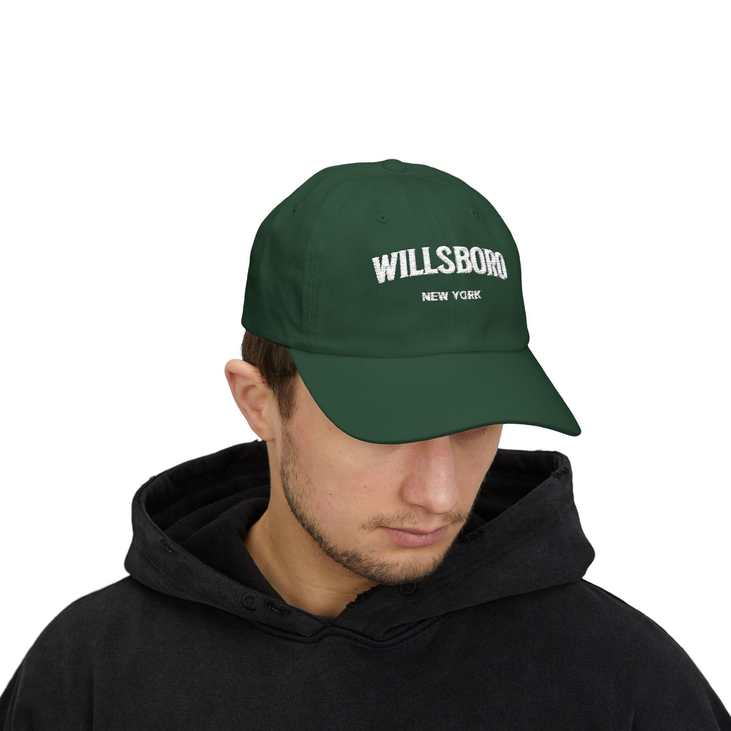 WILLSBORO NY-white print Classic Dad Cap