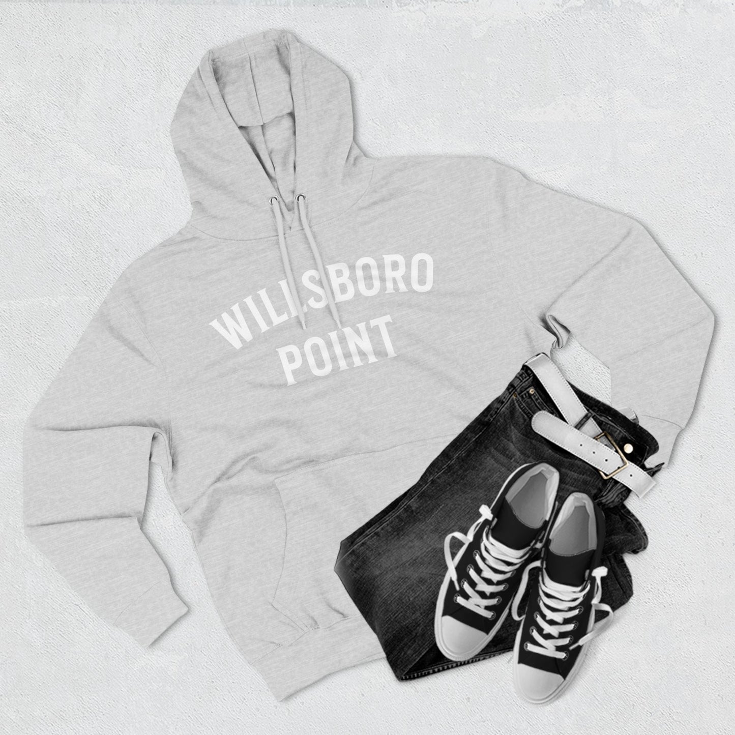 WILLSBORO POINT white print Lane Seven Fleece Hoodie