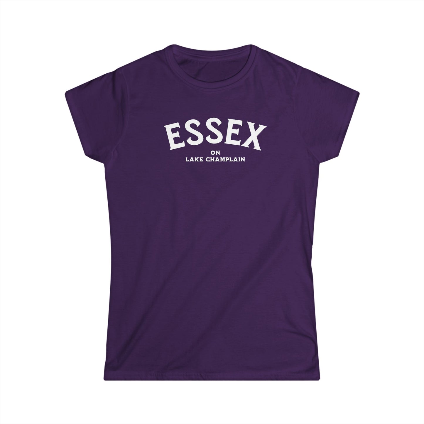 ESSEX white print Women's Gildan Softstyle Tee