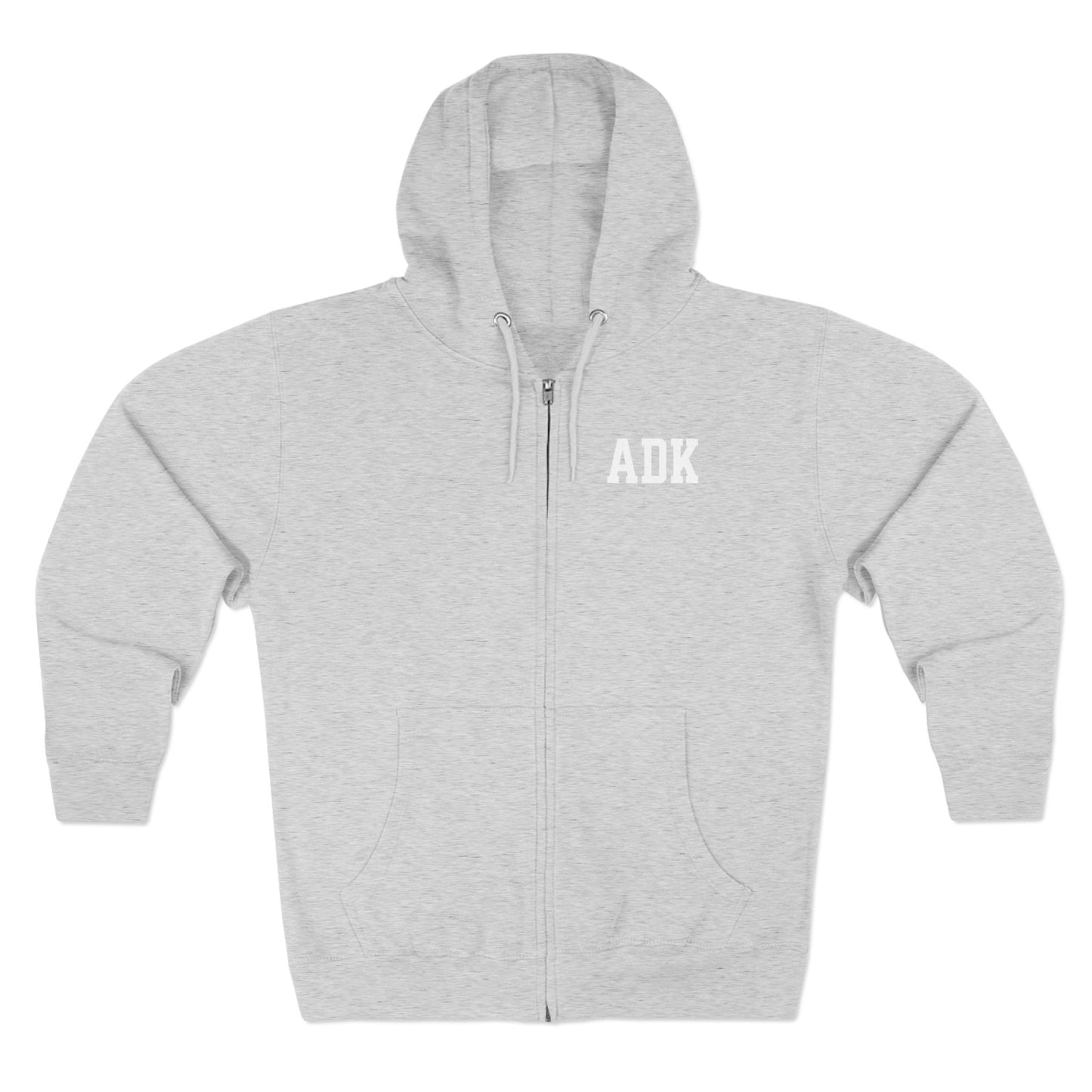 ADK Unisex Zip Hoodie- white print Lane Seven