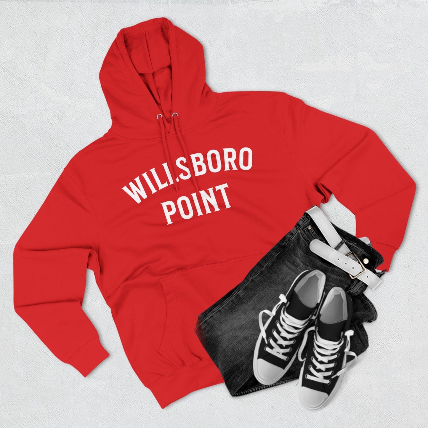 WILLSBORO POINT white print Lane Seven Fleece Hoodie