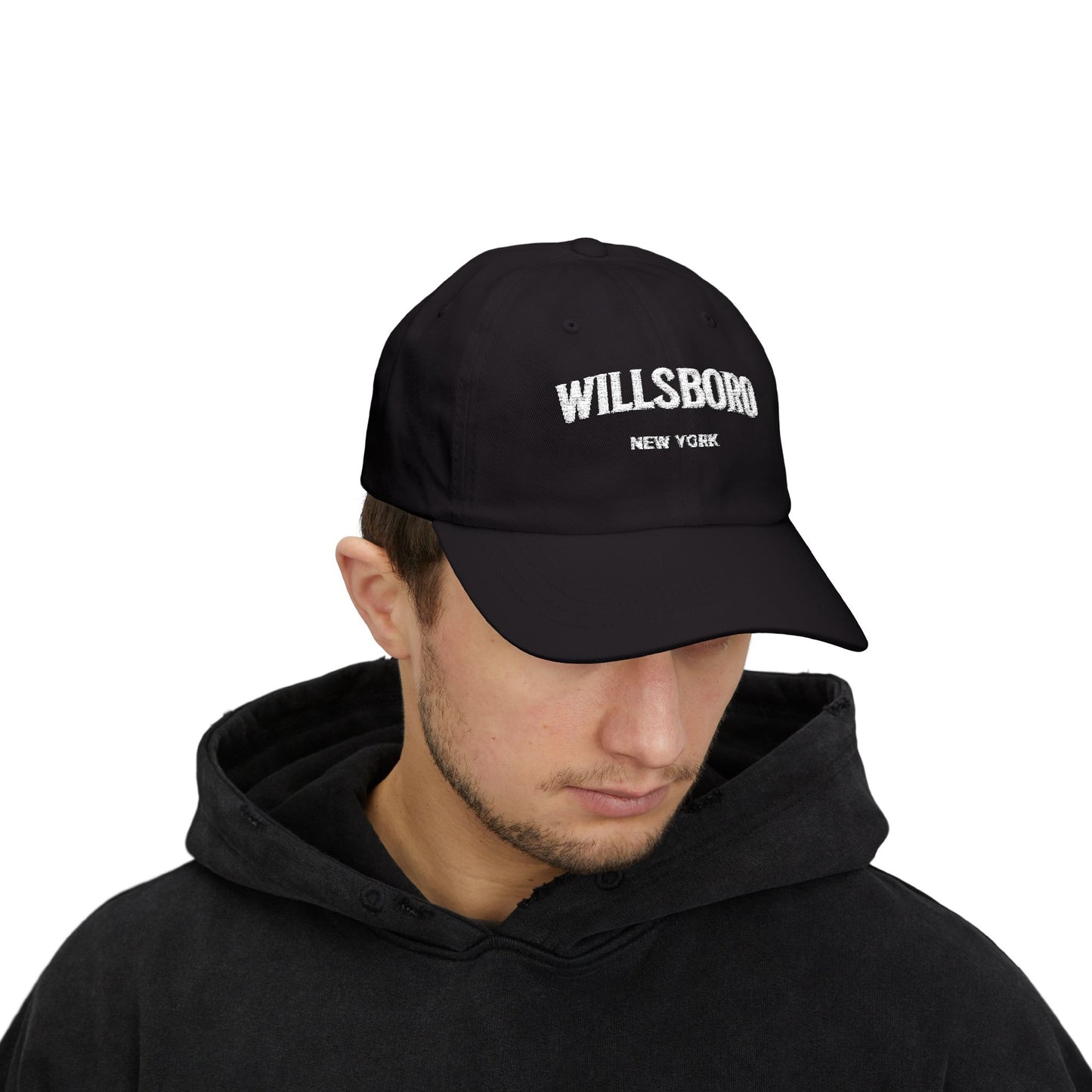 WILLSBORO NY-white print Classic Dad Cap