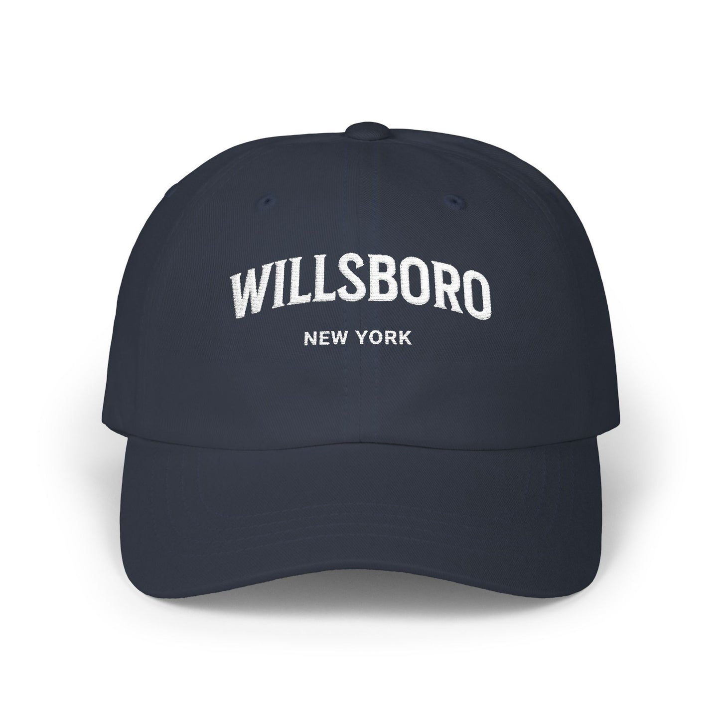 WILLSBORO NY-white print Classic Dad Cap