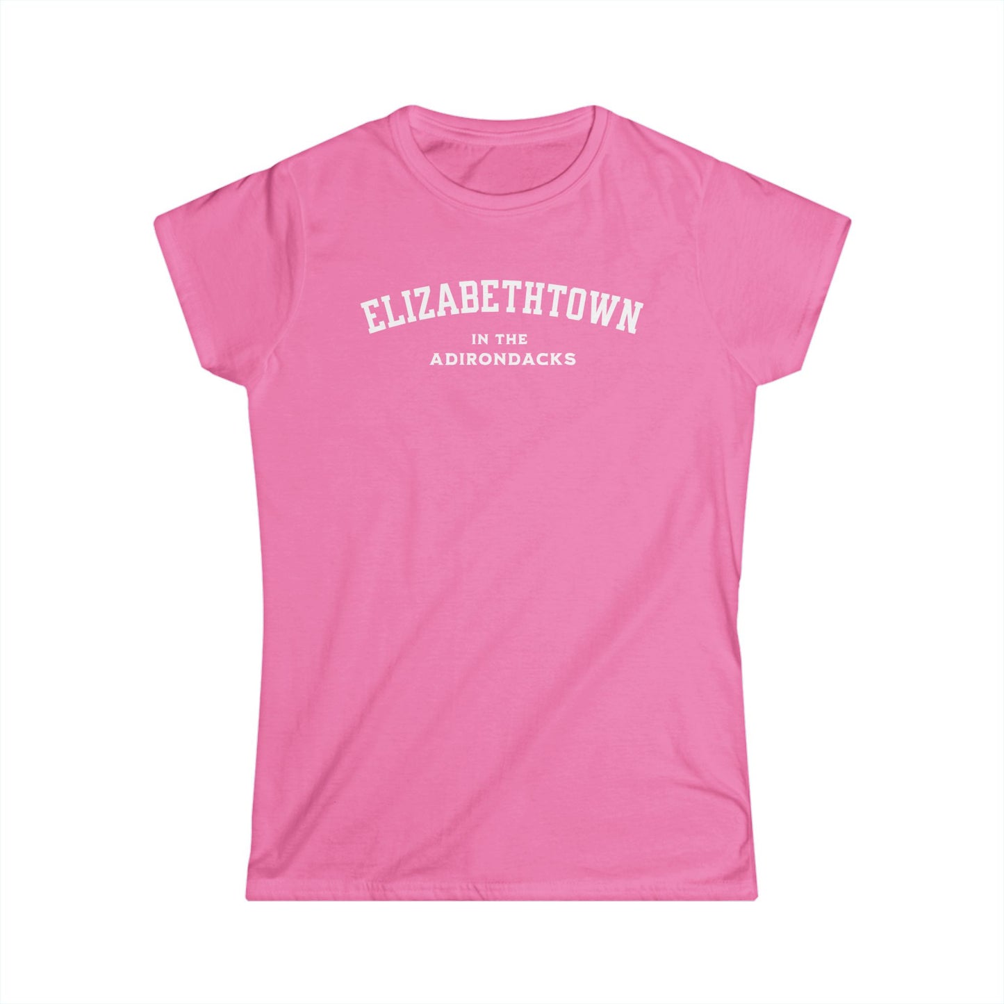 ELIZABETHTOWN white print Women's Gildan Softstyle Tee