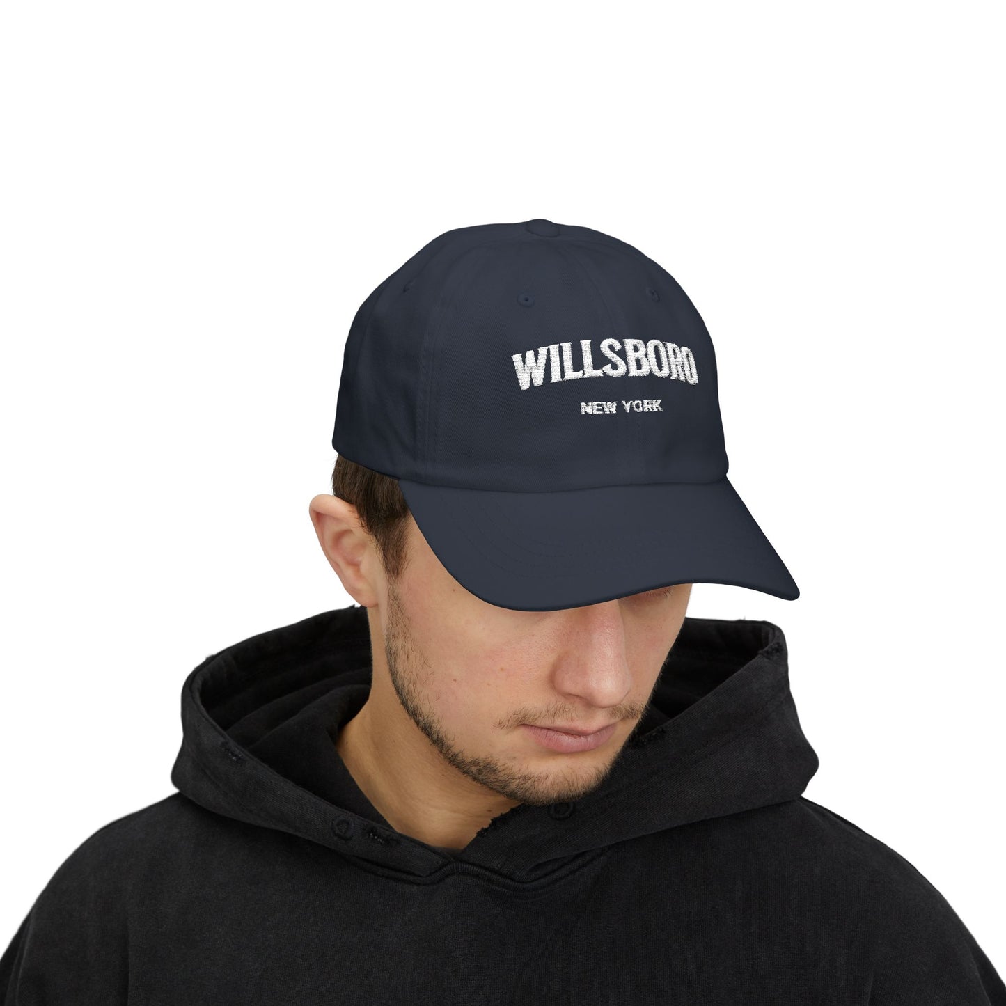 WILLSBORO NY-white print Classic Dad Cap
