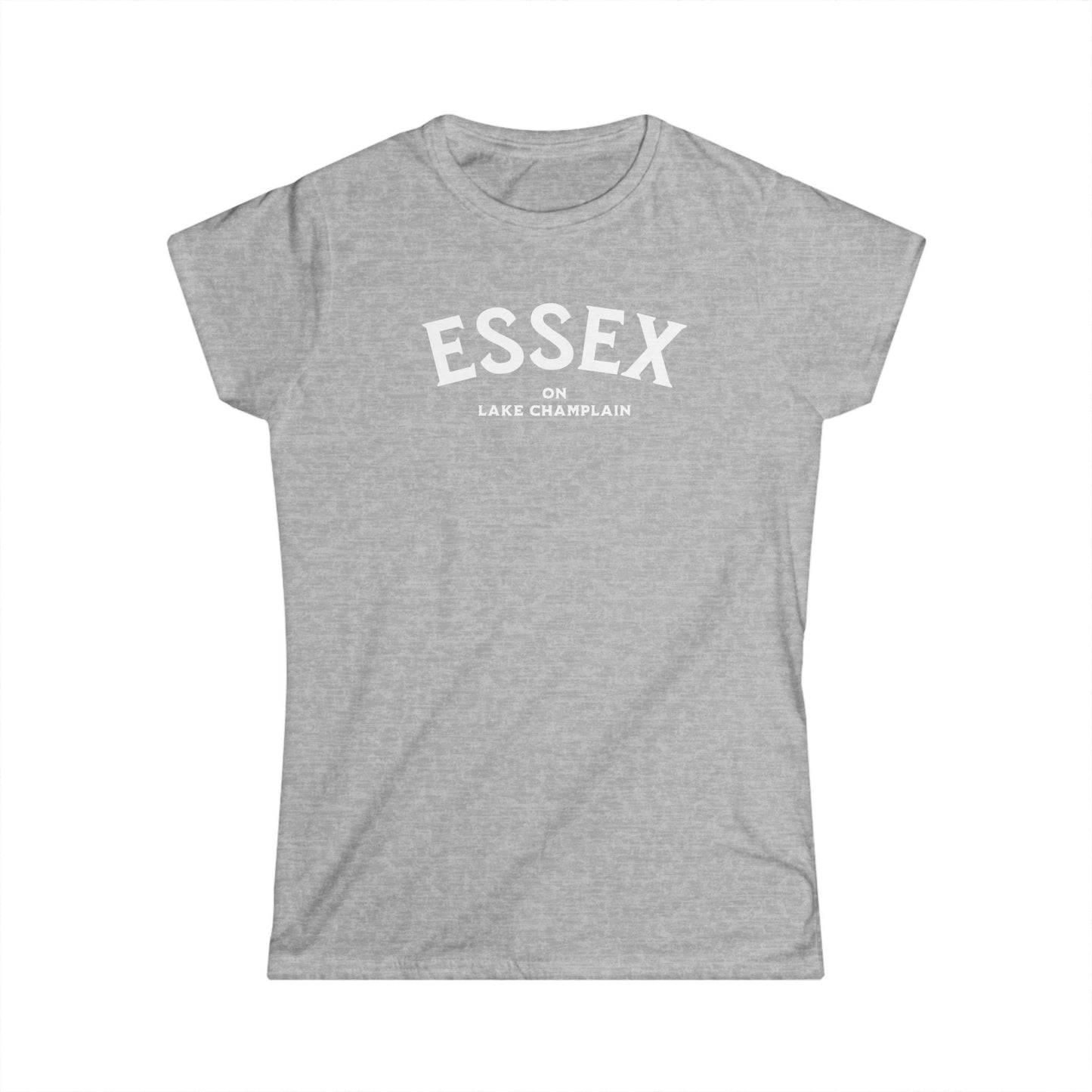 ESSEX white print Women's Gildan Softstyle Tee