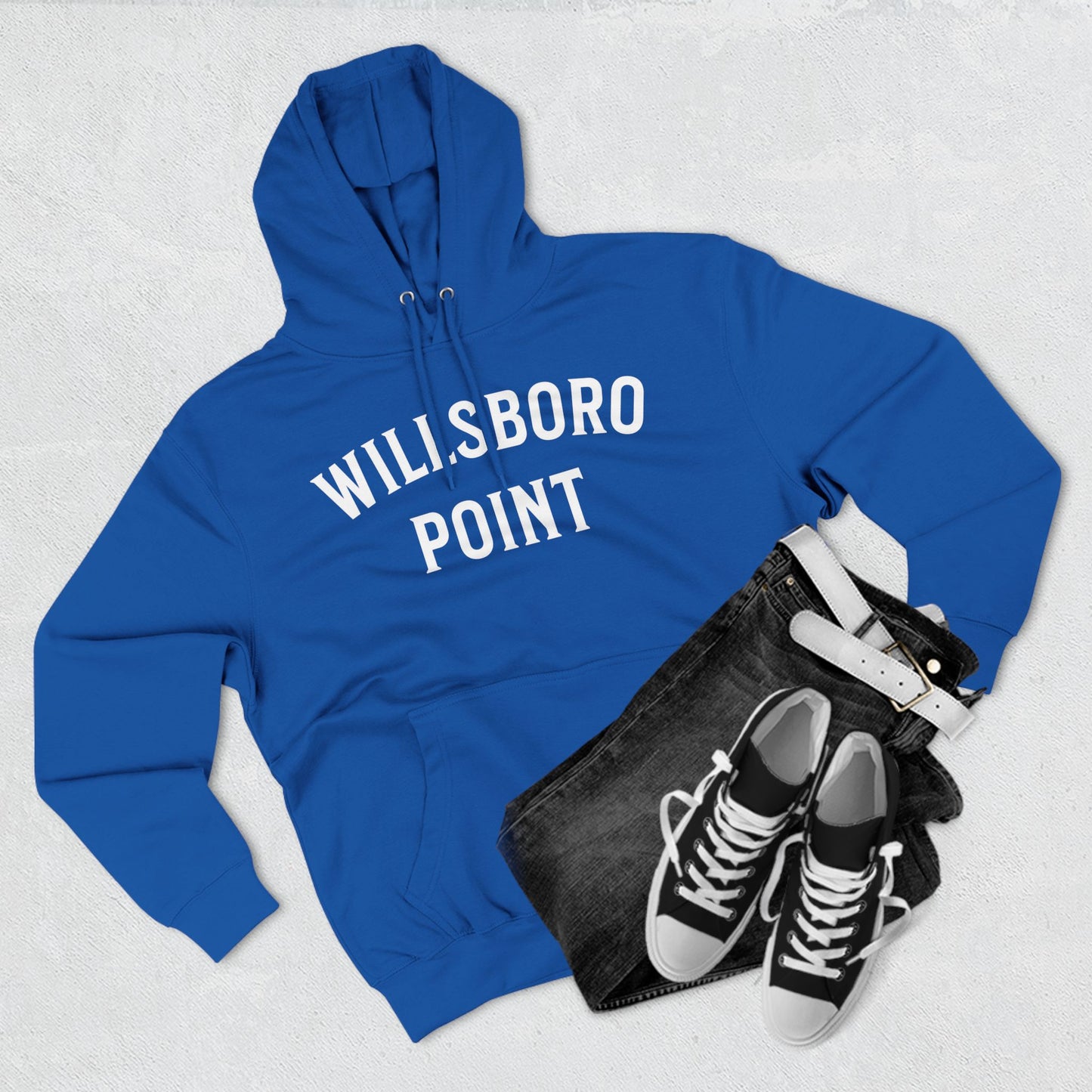 WILLSBORO POINT white print Lane Seven Fleece Hoodie