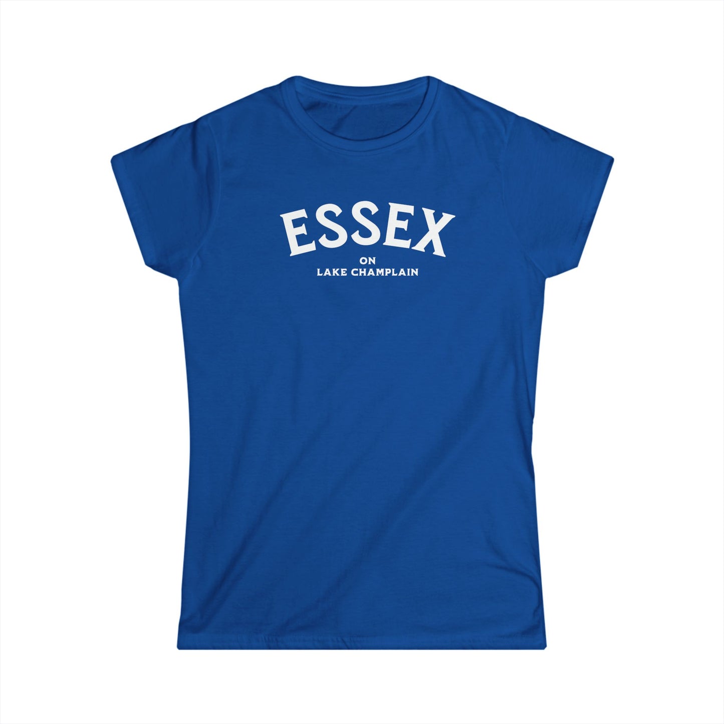 ESSEX white print Women's Gildan Softstyle Tee