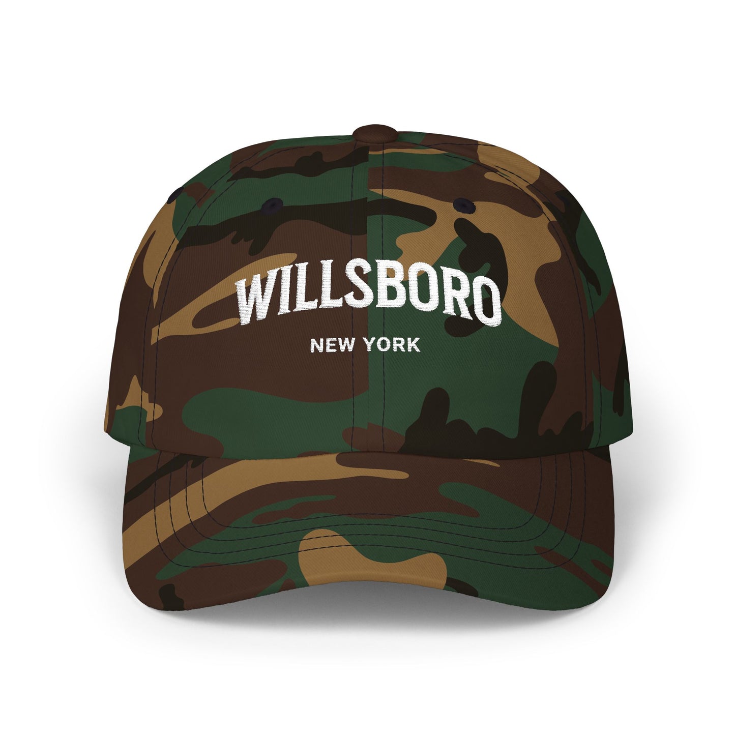 WILLSBORO NY-white print Classic Dad Cap