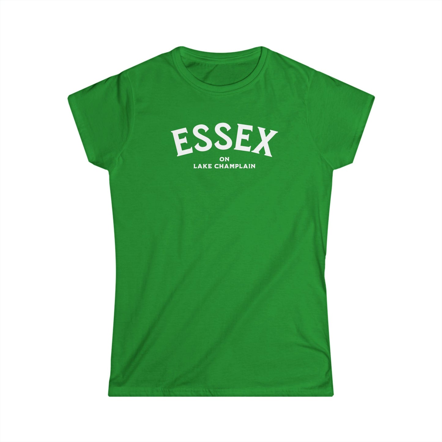 ESSEX white print Women's Gildan Softstyle Tee