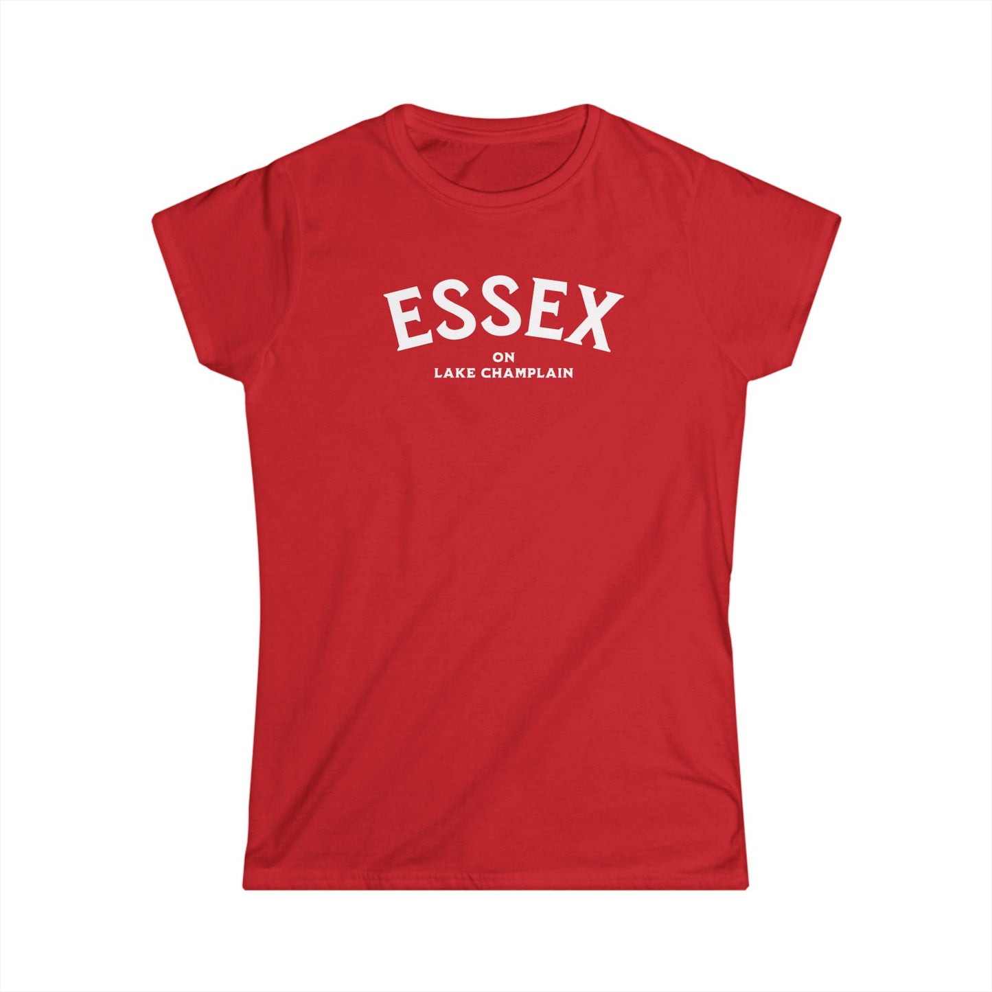 ESSEX white print Women's Gildan Softstyle Tee