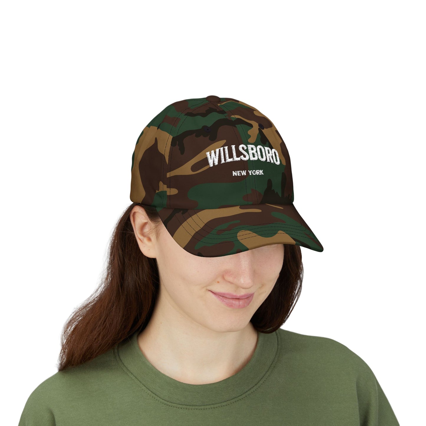 WILLSBORO NY-white print Classic Dad Cap