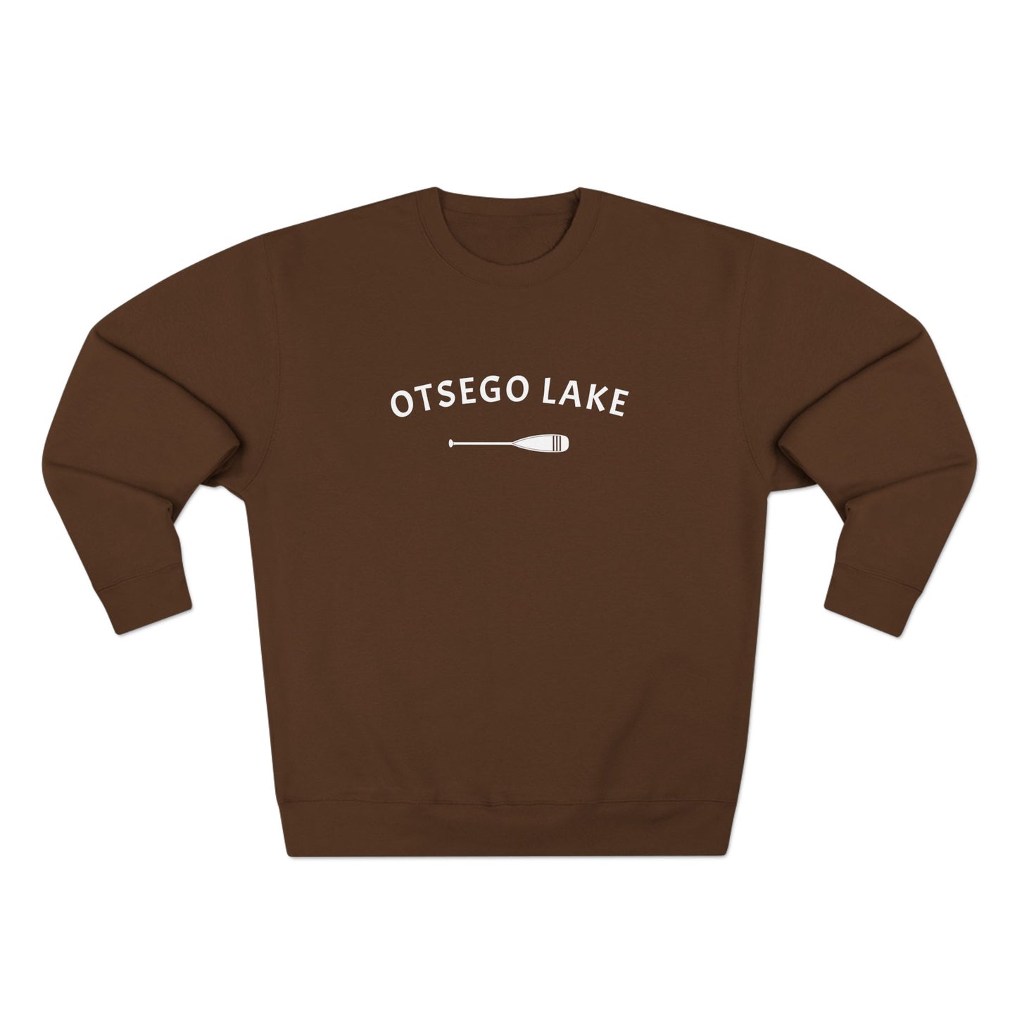 OTSEGO LAKE white print Lane Seven Crew Sweatshirt
