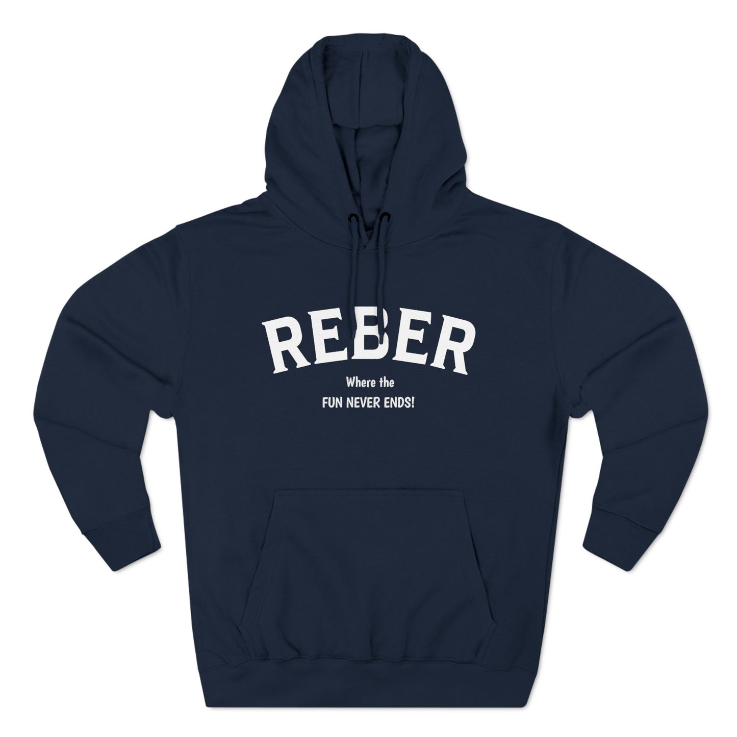 REBER white print Lane Seven Fleece Hoodie