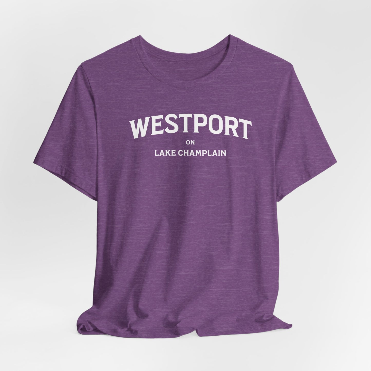WESTPORT in ADKs- white print Bella Canva Short Sleeve Tee