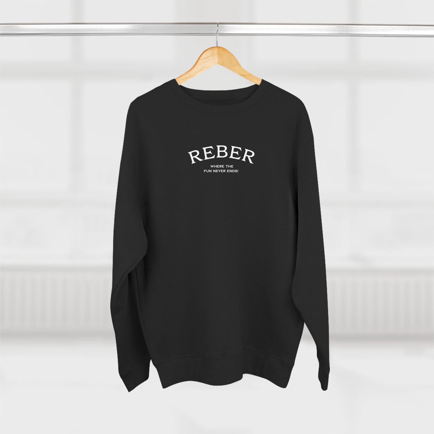 REBER FUN -white print Lane Seven Crew Sweatshirt