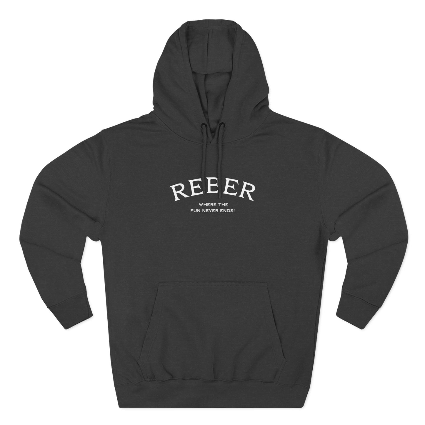 REBER white print Lane Seven Fleece Hoodie