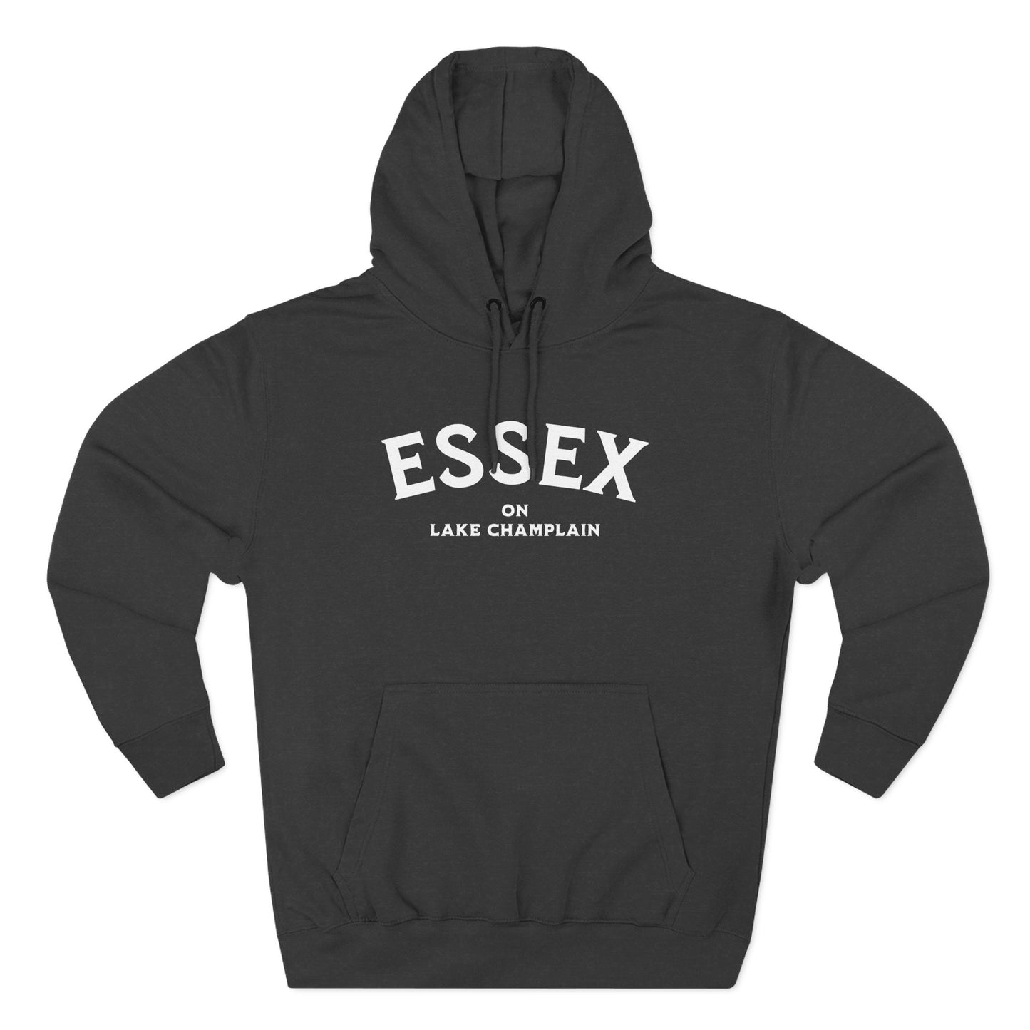 ESSEX white print Lane Seven Fleece Hoodie
