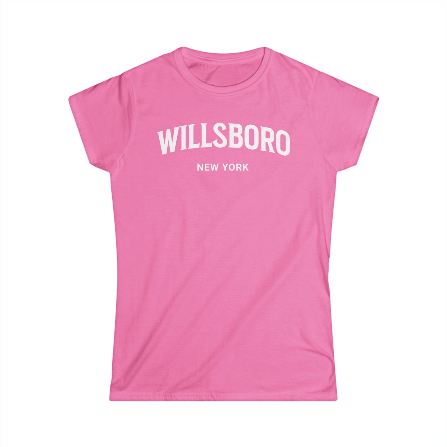 WILLSBORO white print Women's Gildan Softstyle Tee
