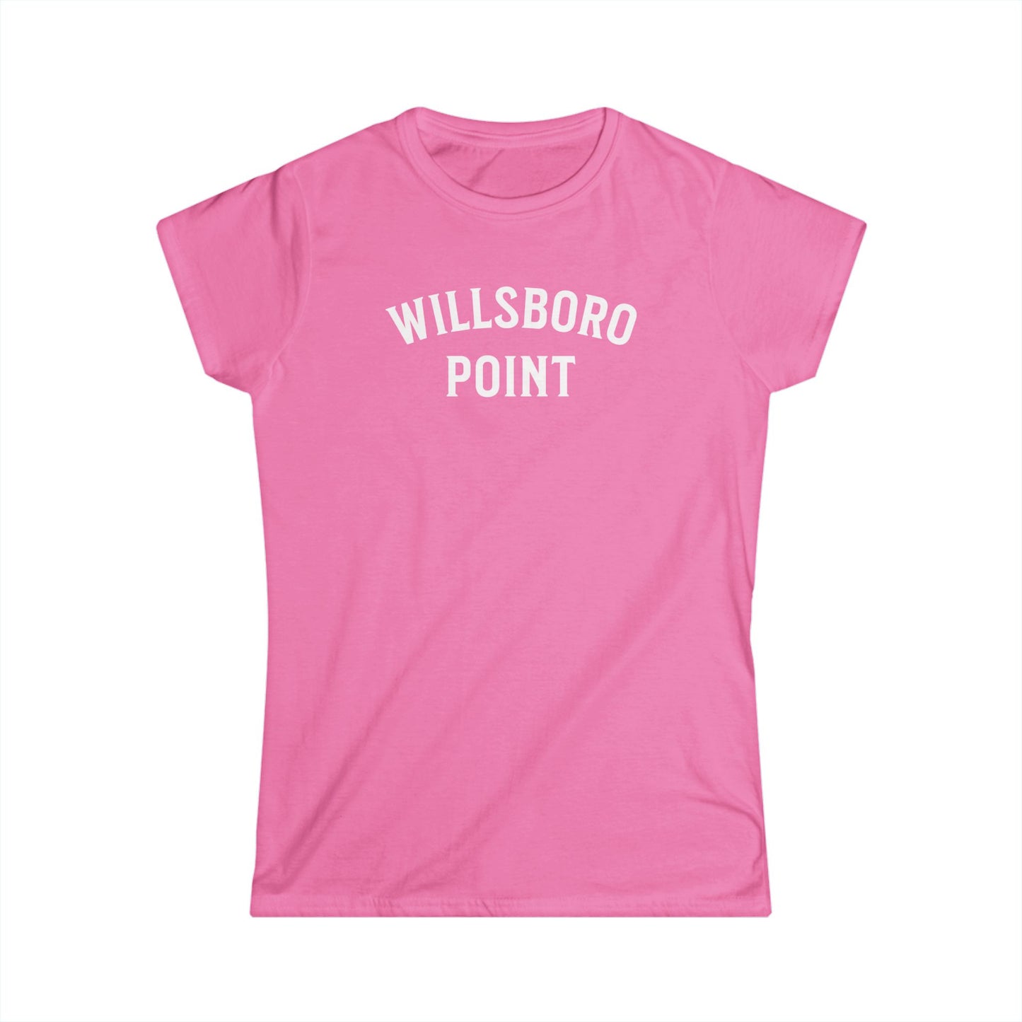 WILLSBORO POINT white print Women's Gildan Softstyle Tee