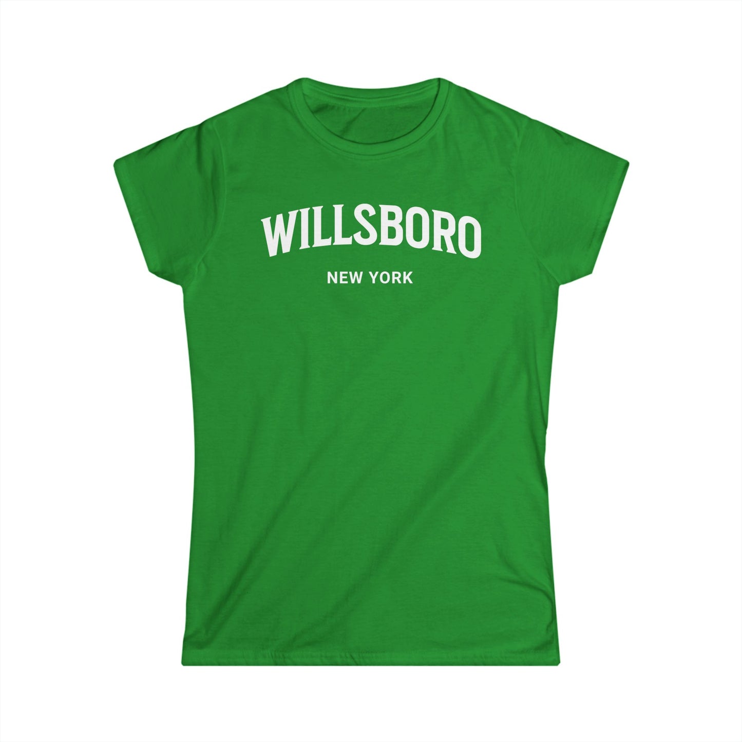 WILLSBORO white print Women's Gildan Softstyle Tee