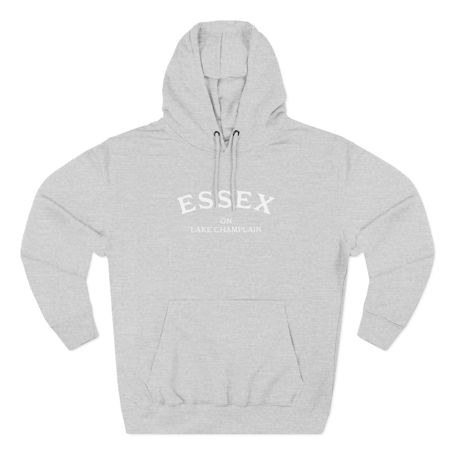 ESSEX on Lake Champlain- white print Lane Seven Fleece Hoodie