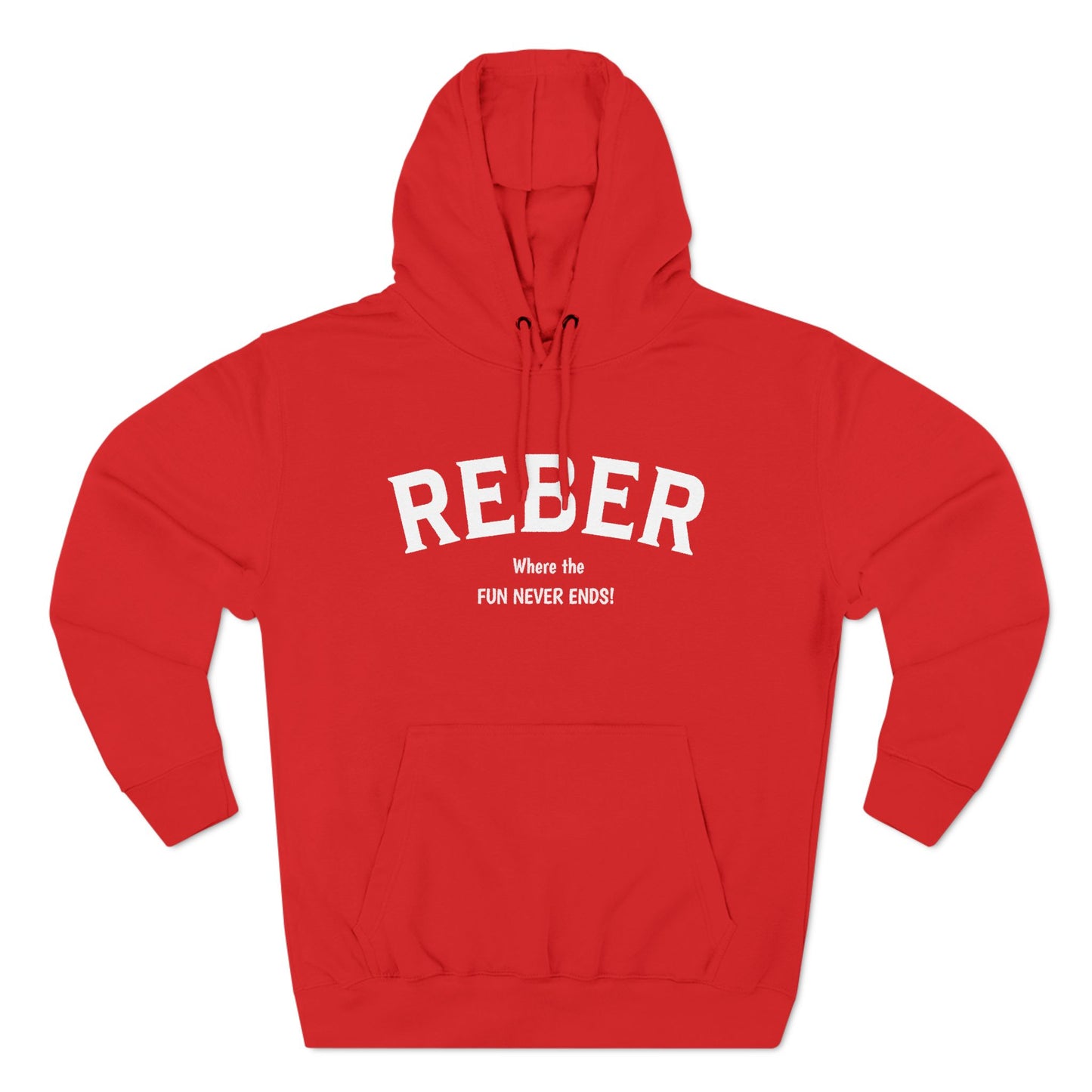 REBER white print Lane Seven Fleece Hoodie