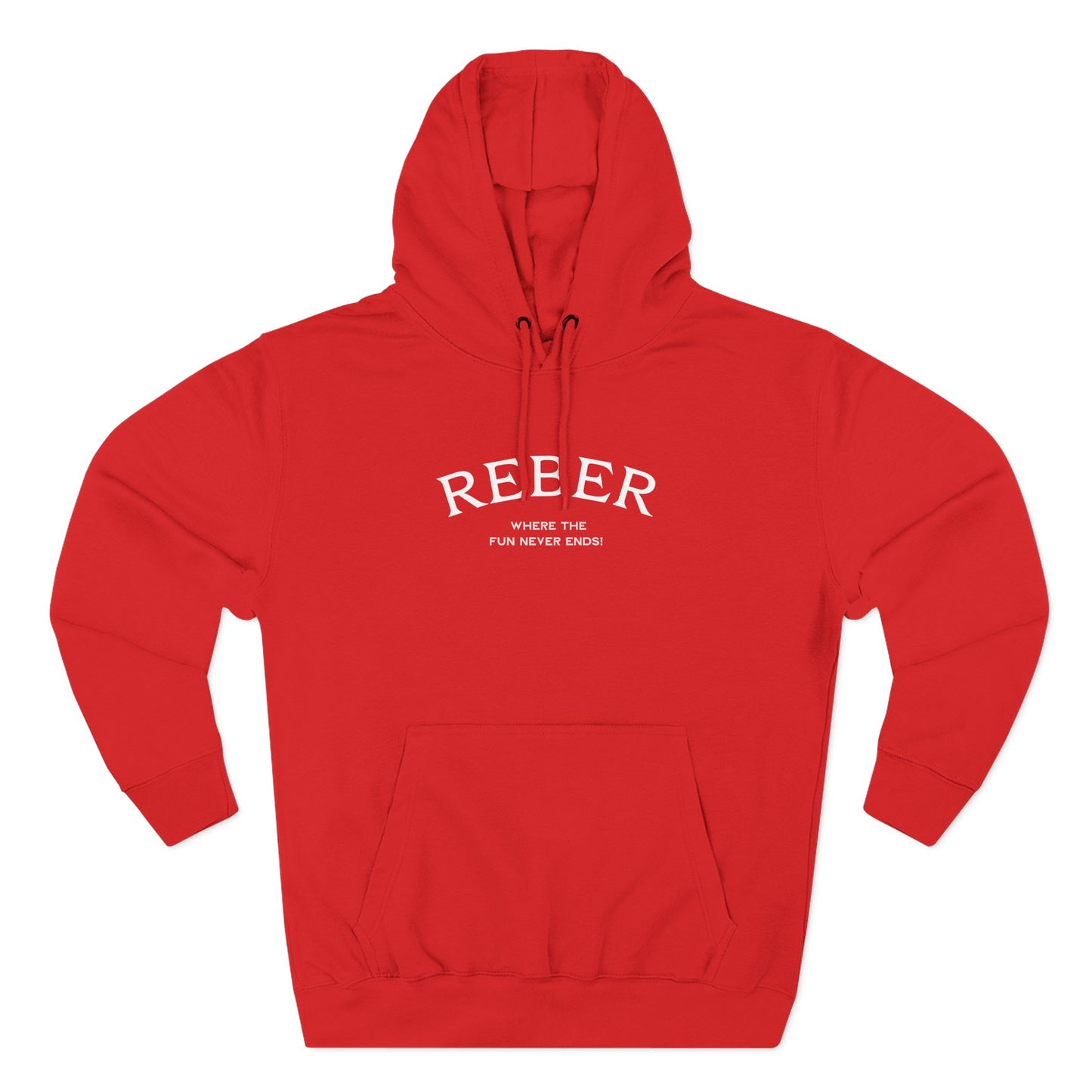 REBER white print Lane Seven Fleece Hoodie