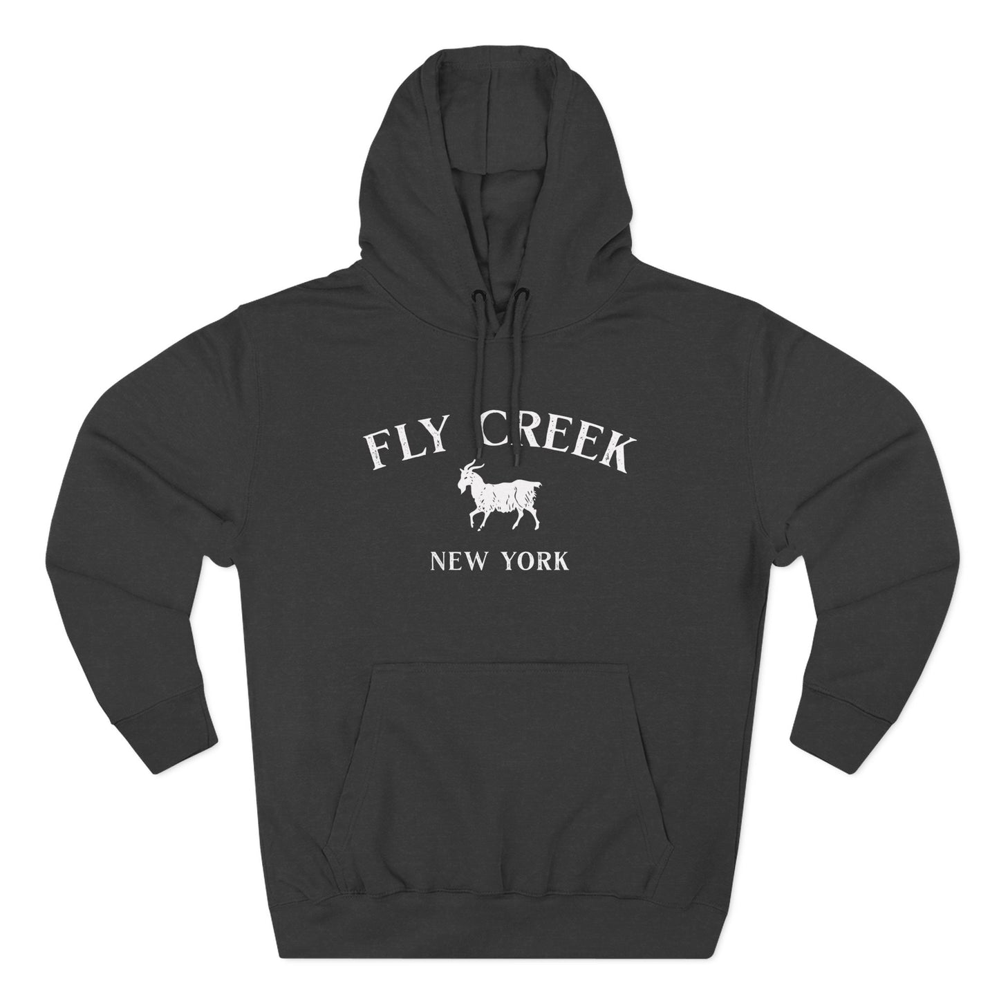 FLY CREEK- white print Lane Seven Fleece Hoodie