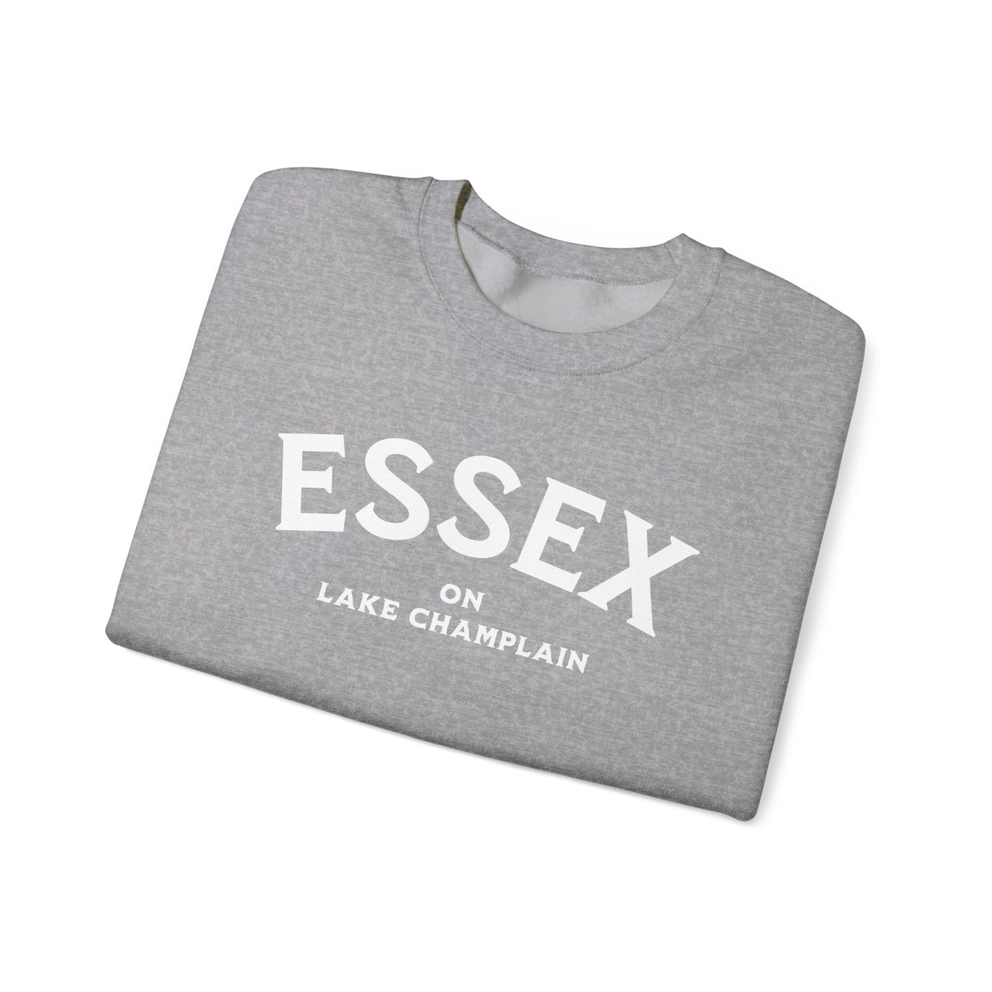 ESSEX white print Gildan Crewneck Sweatshirt