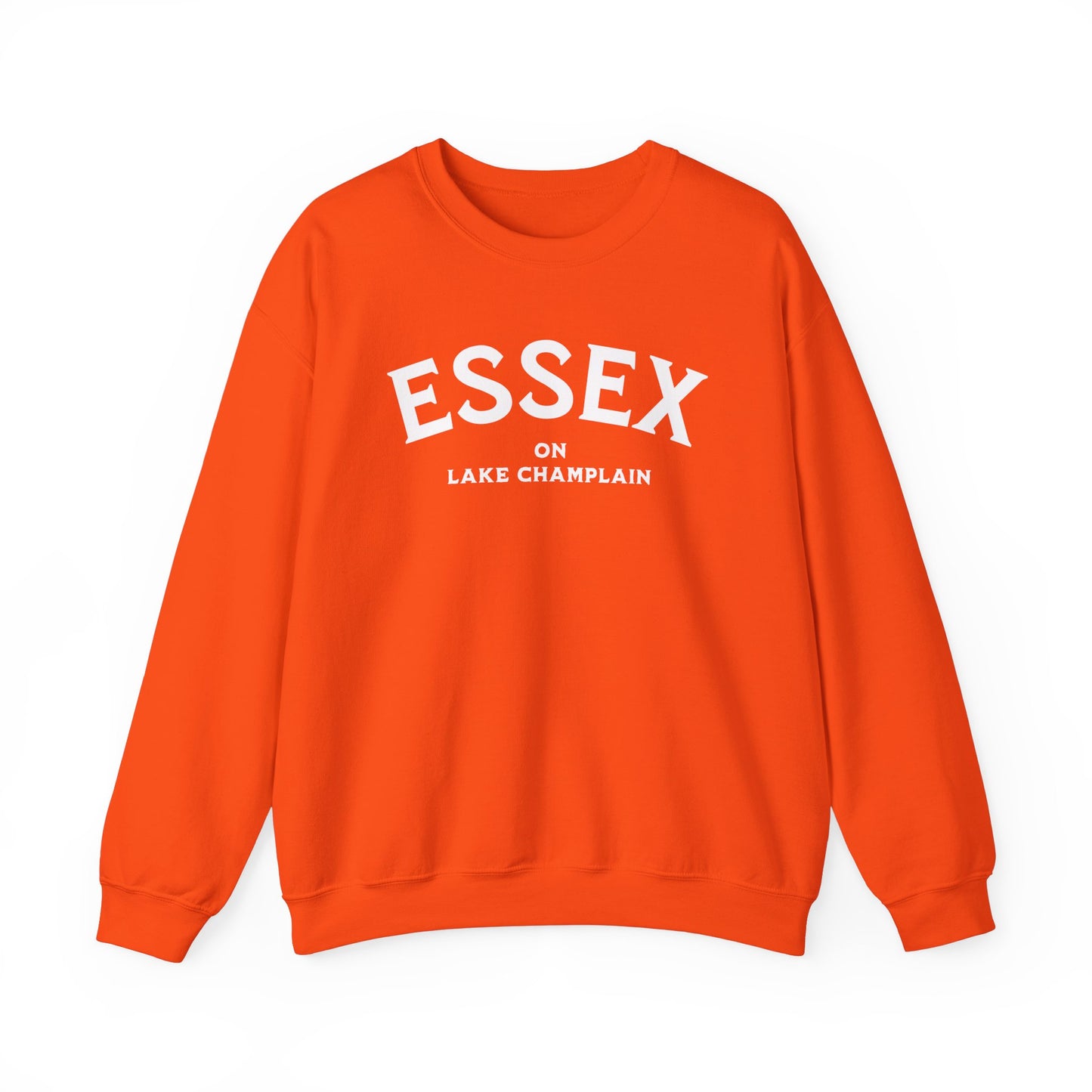 ESSEX white print Gildan Crewneck Sweatshirt