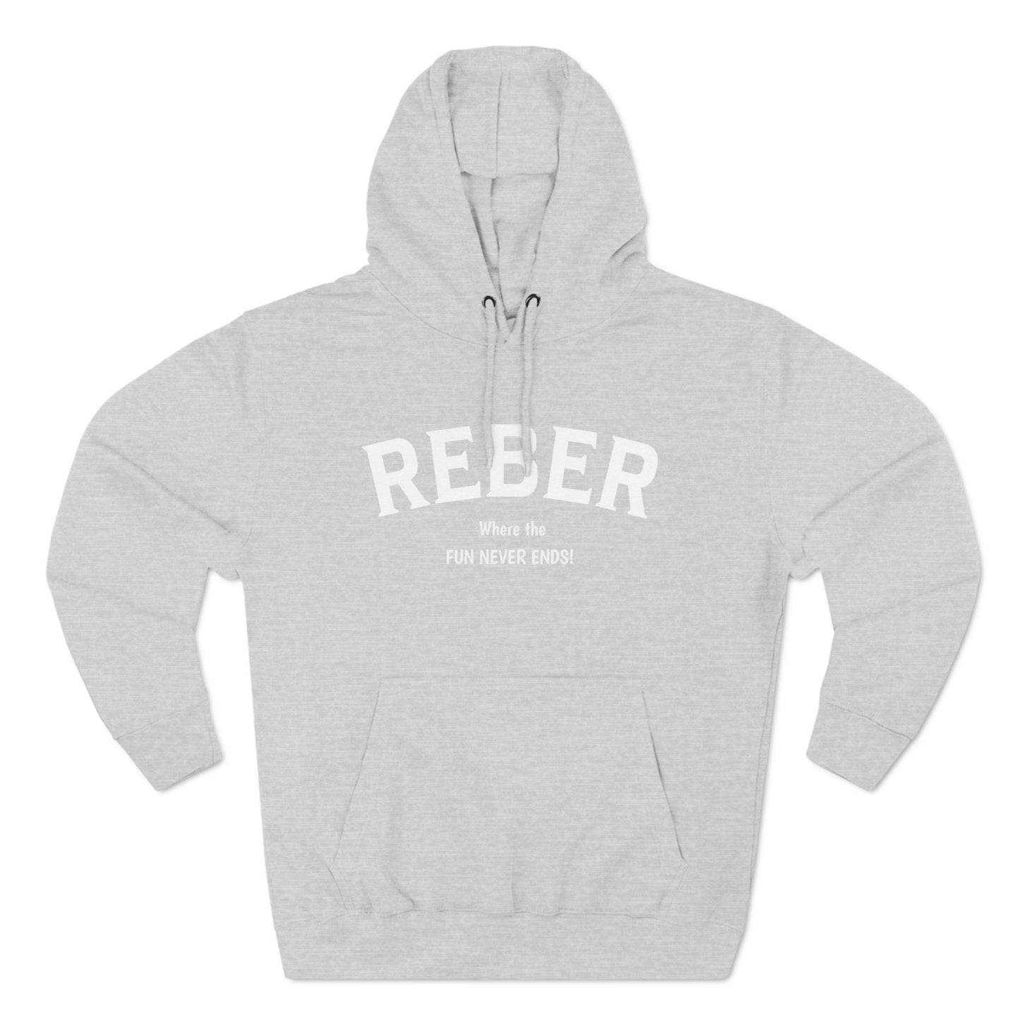 REBER white print Lane Seven Fleece Hoodie