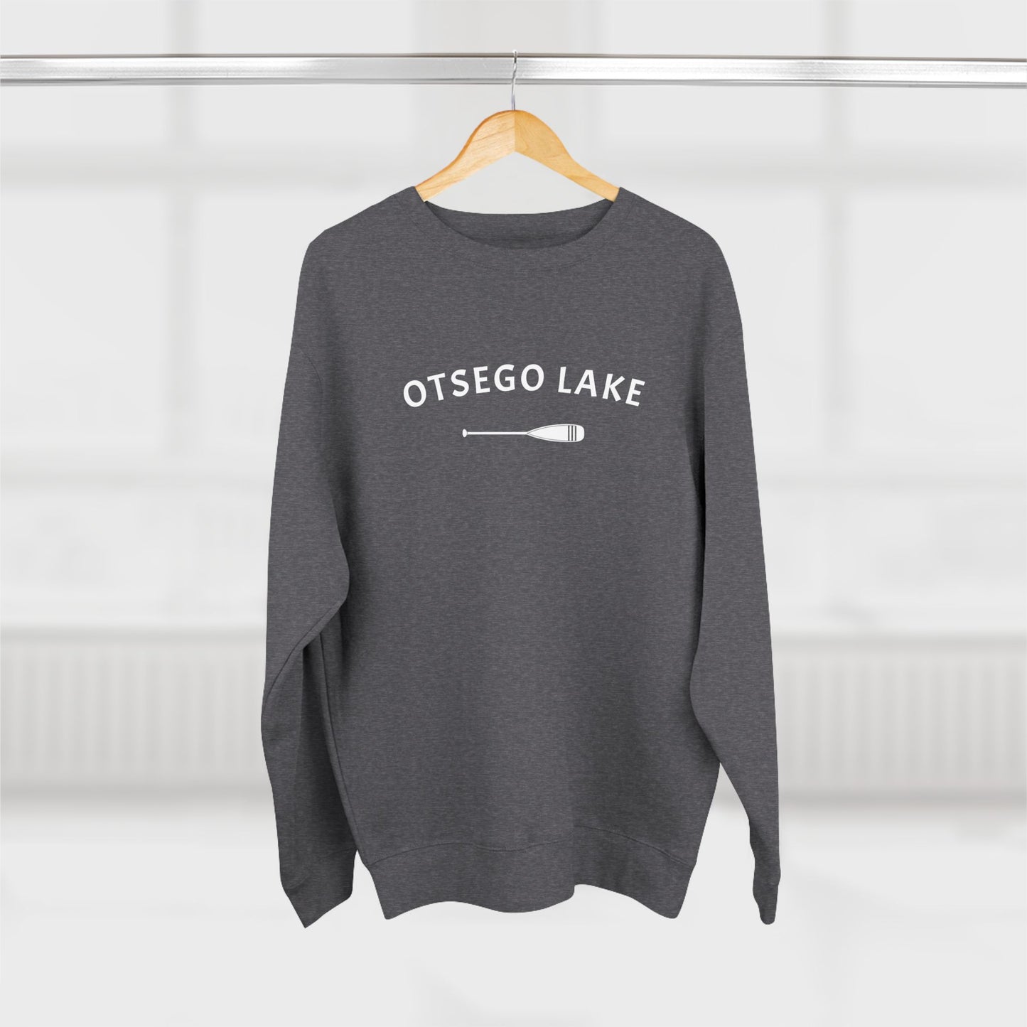 OTSEGO LAKE white print Lane Seven Crew Sweatshirt