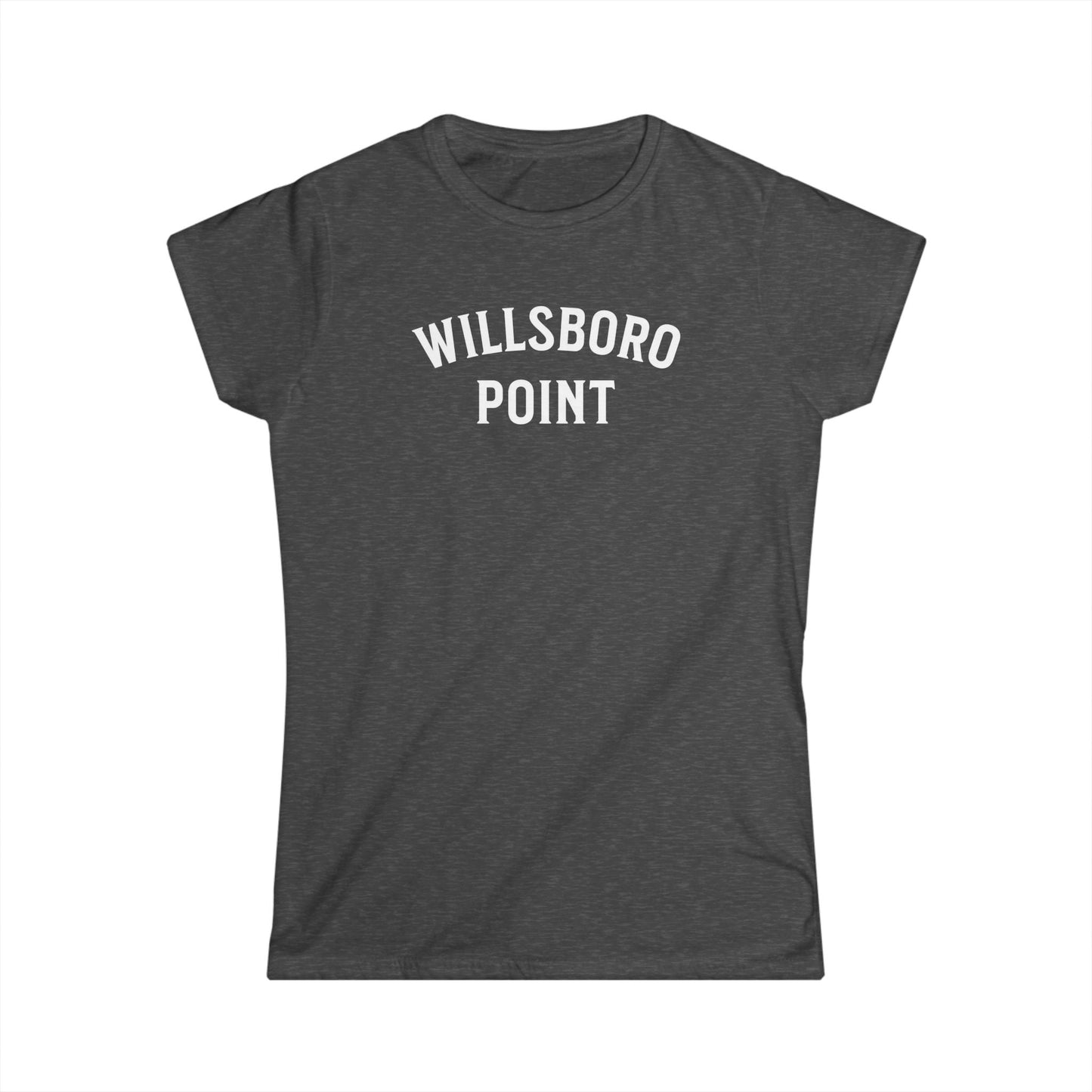 WILLSBORO POINT white print Women's Gildan Softstyle Tee