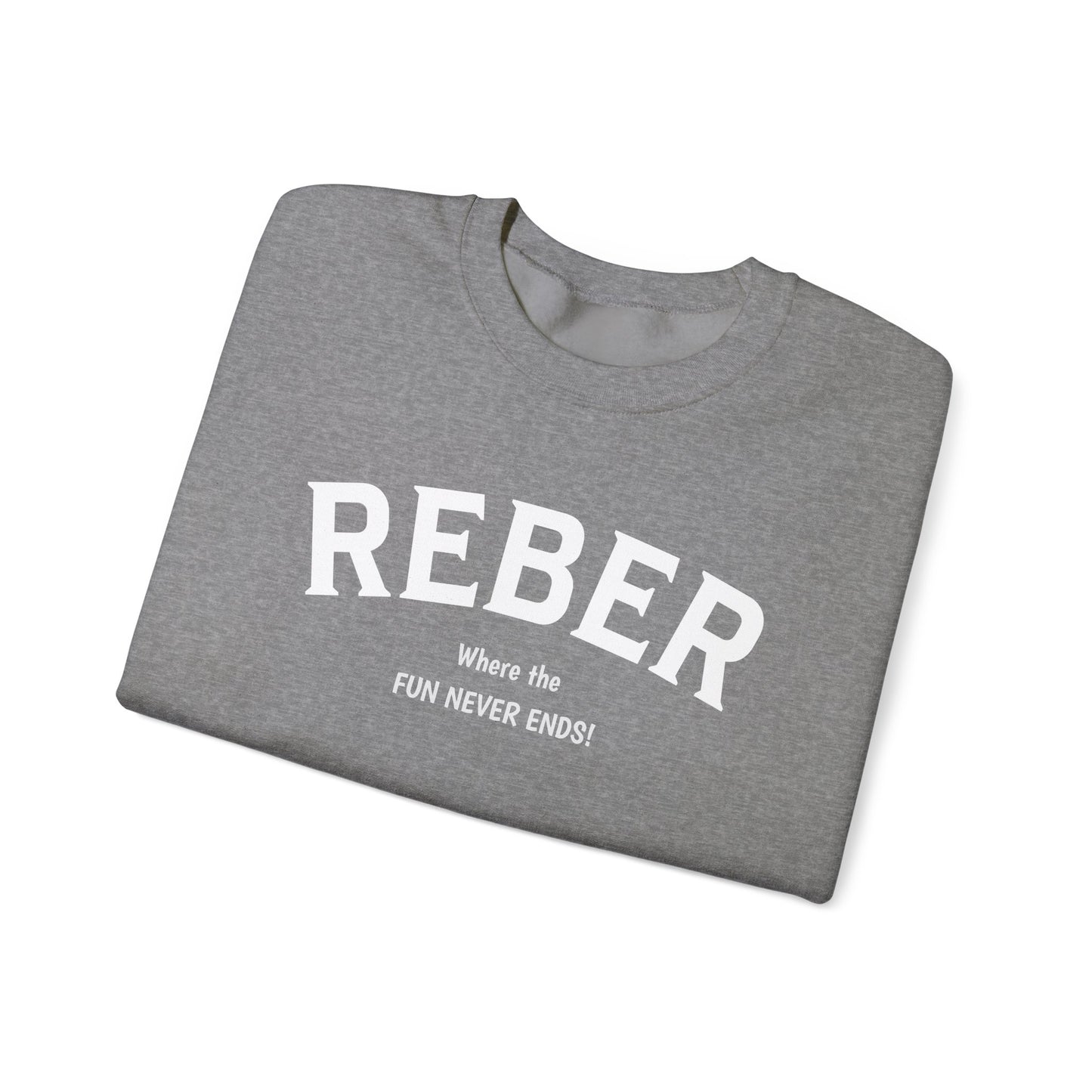 REBER white print Gildan Unisex Heavy Blend™ Crewneck Sweatshirt