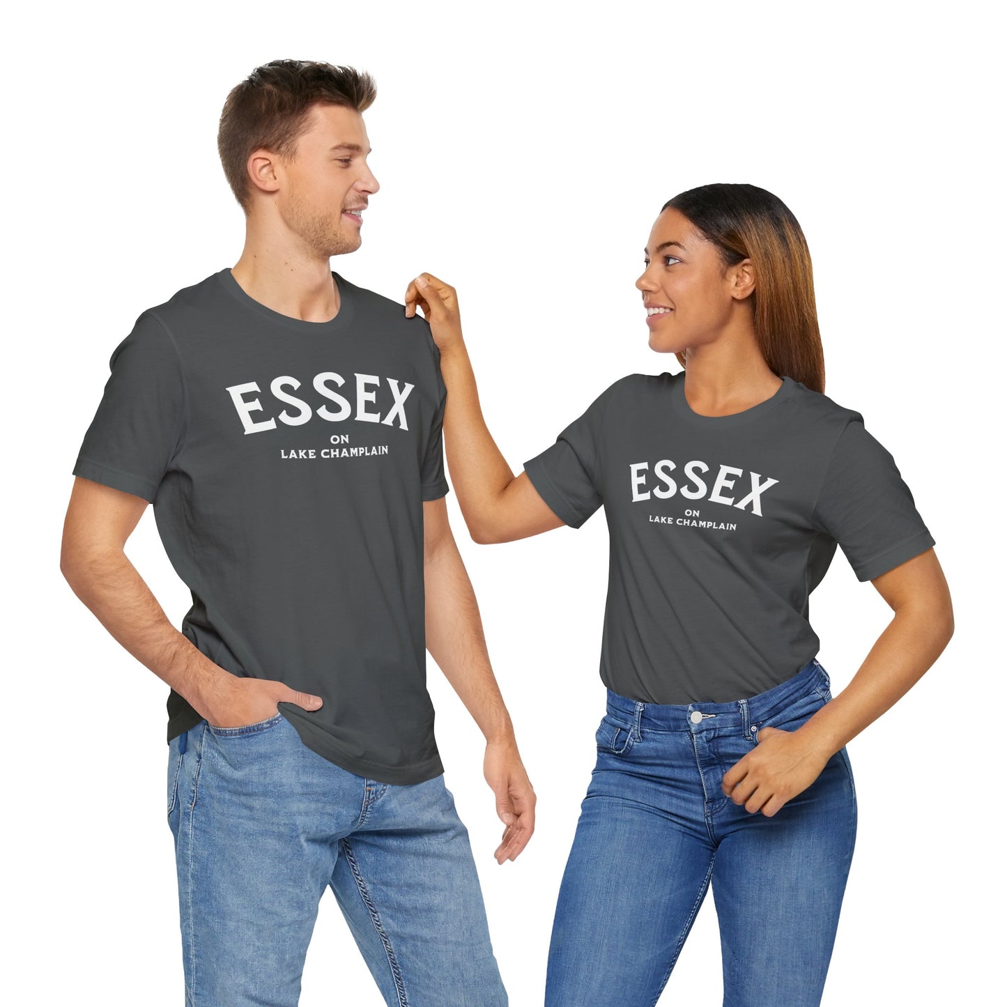 ESSEX white print Short Sleeve Tee