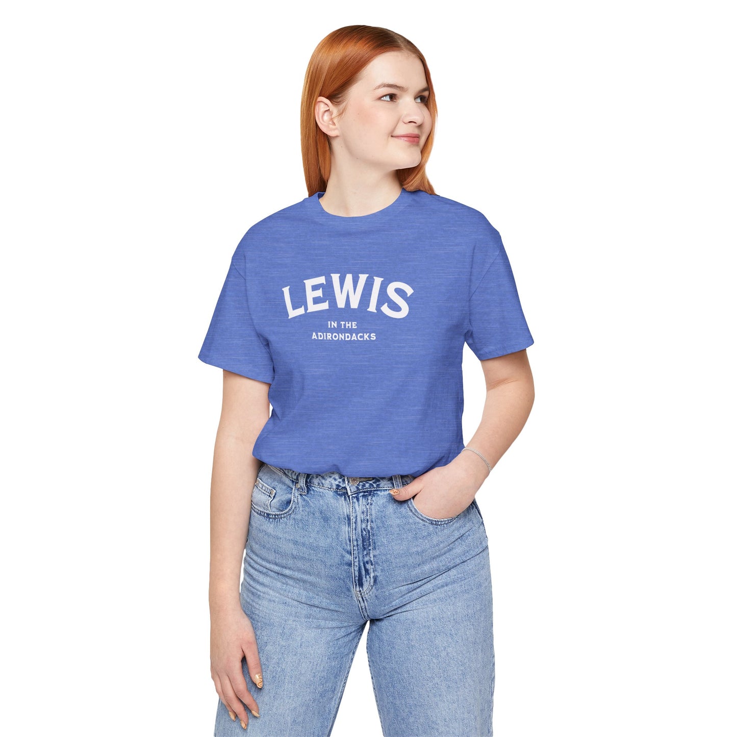 LEWIS white print Bella+Canva Unisex Short Sleeve Tee