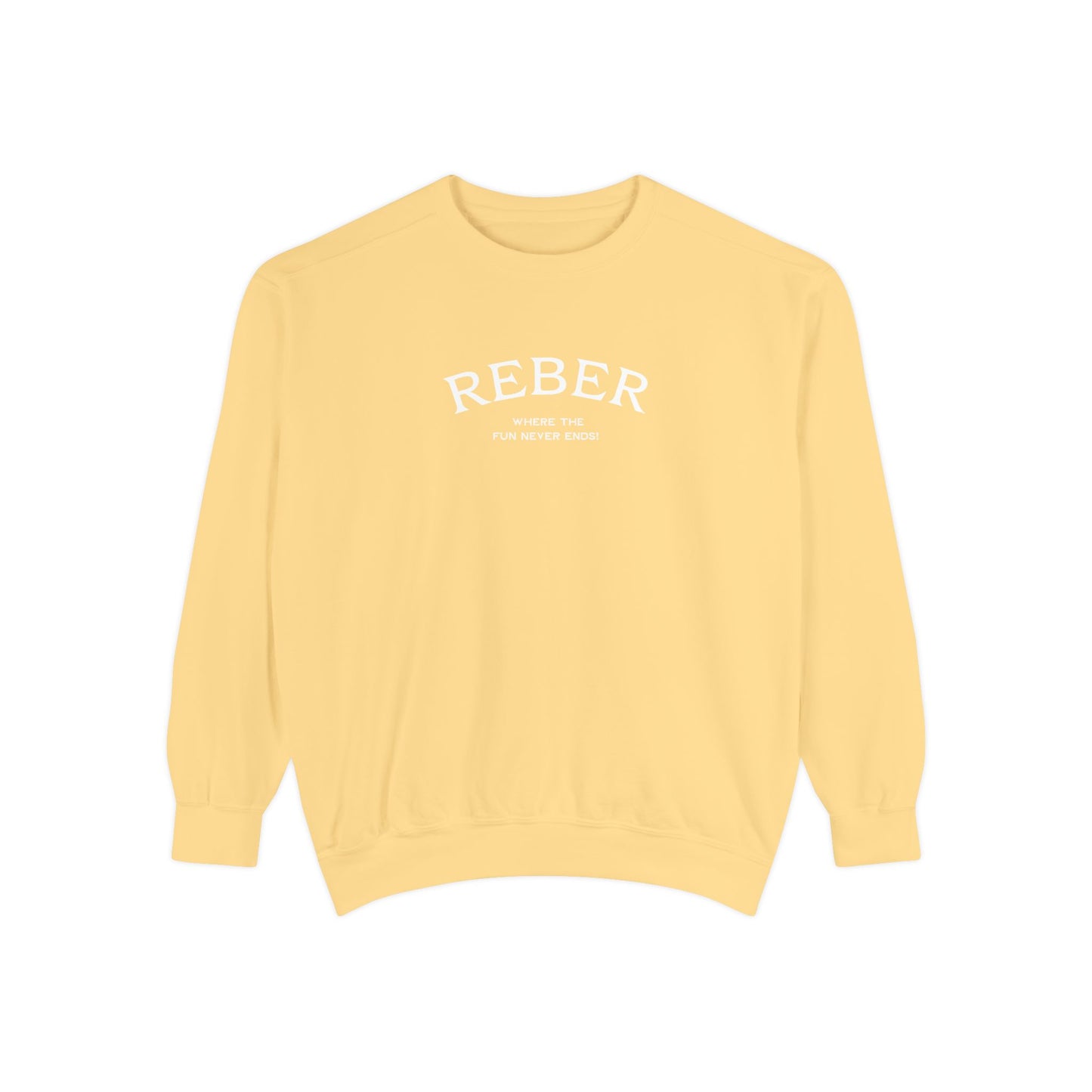 REBER white print Comfort Colors Unisex Sweatshirt