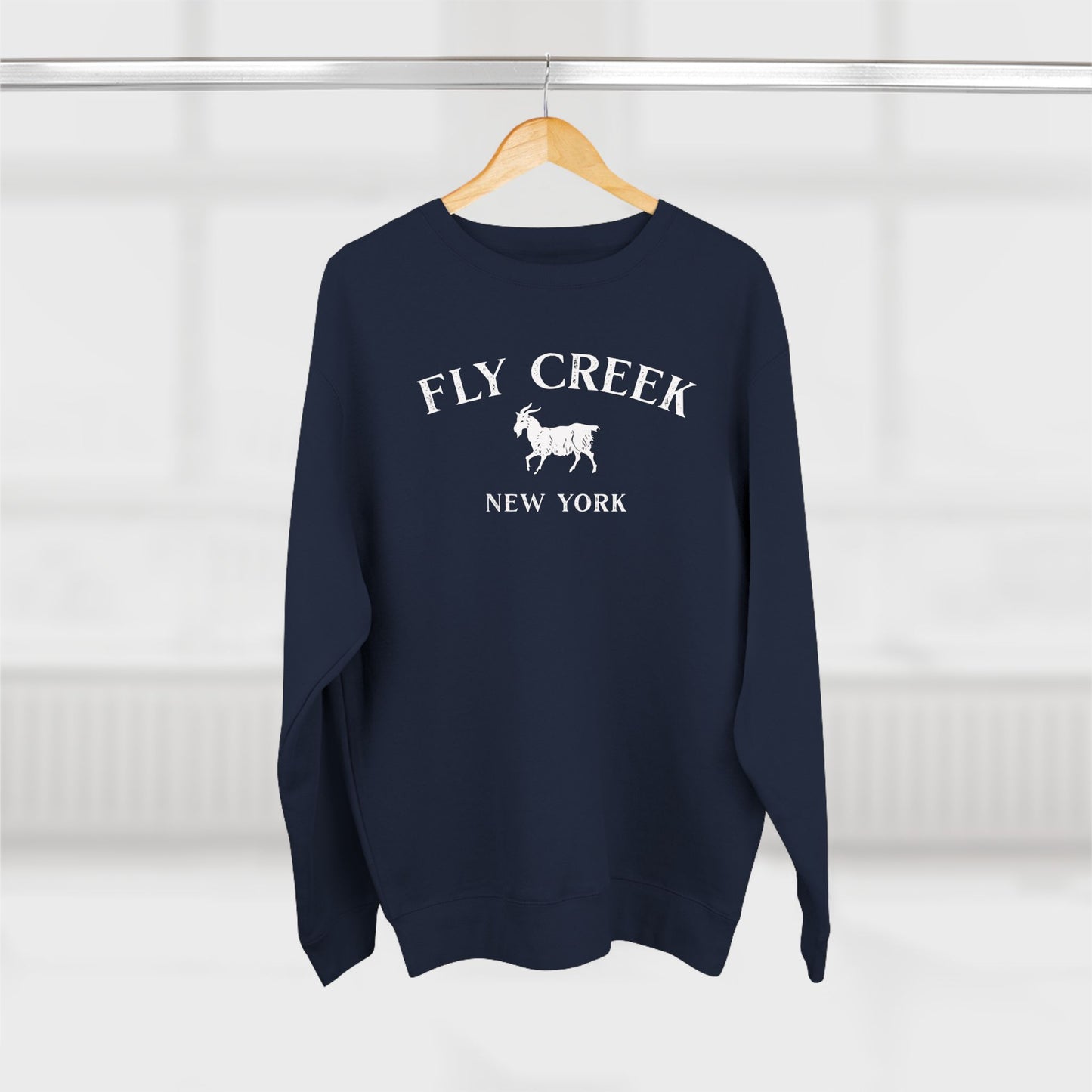 FLY CREEK white print Lane Seven Crew Sweatshirt