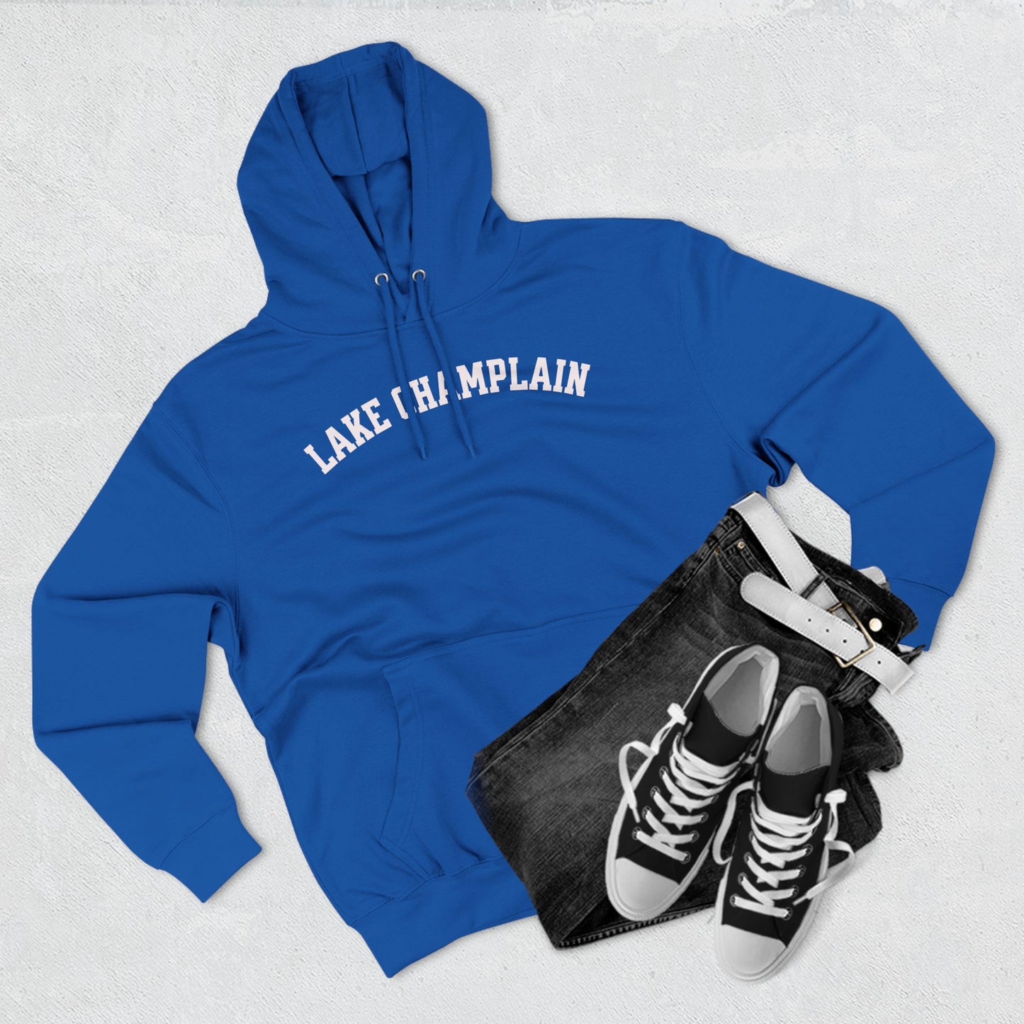 LAKE CHAMPLAIN white print Lane Seven Fleece Hoodie