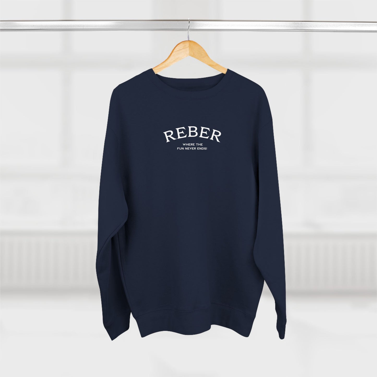 REBER FUN -white print Lane Seven Crew Sweatshirt