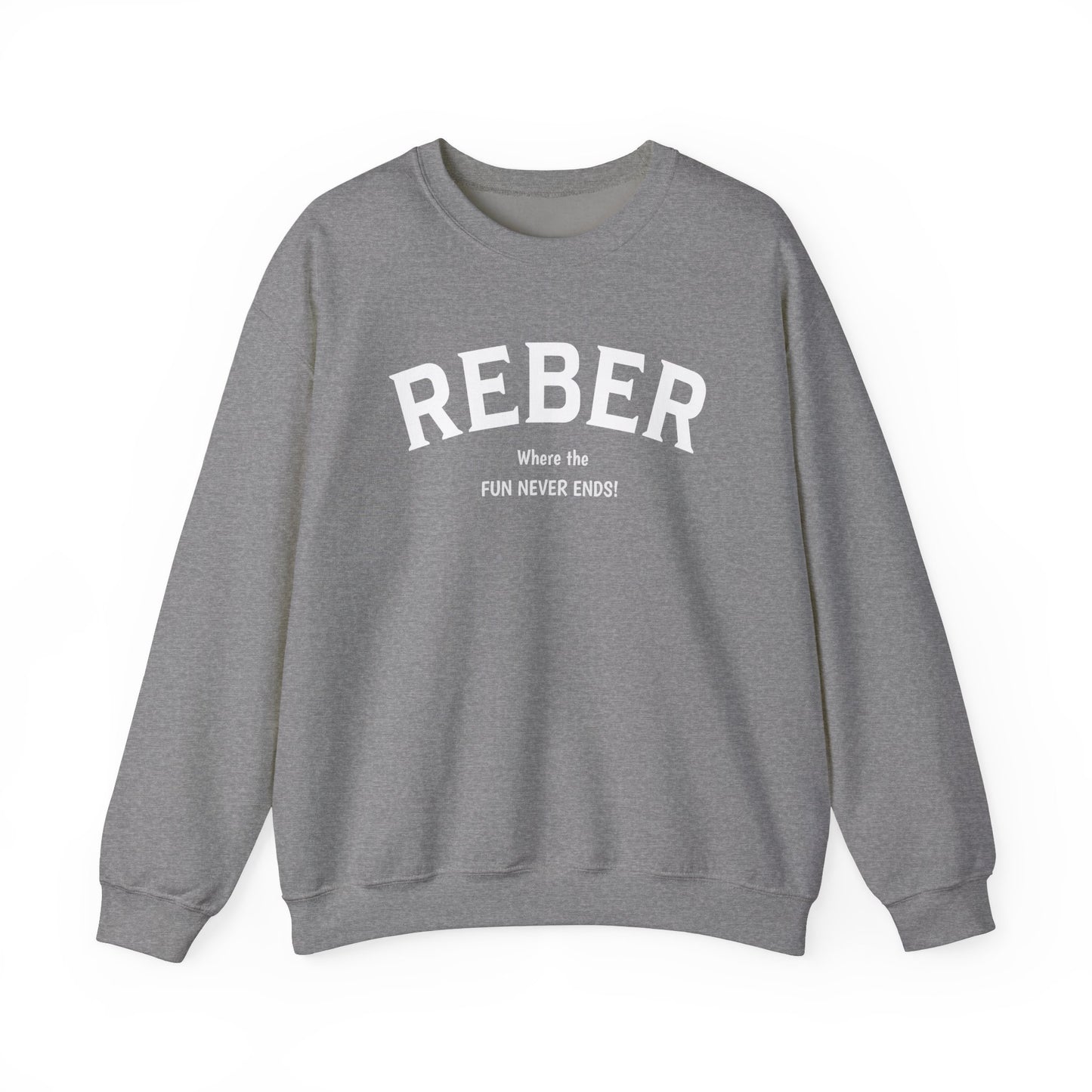 REBER white print Gildan Unisex Heavy Blend™ Crewneck Sweatshirt