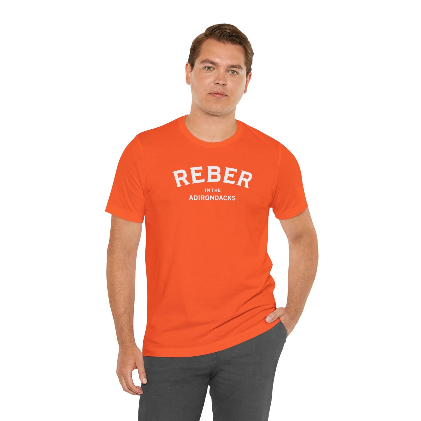 REBER in the ADKS -white print Bella Canva Short Sleeve Tee