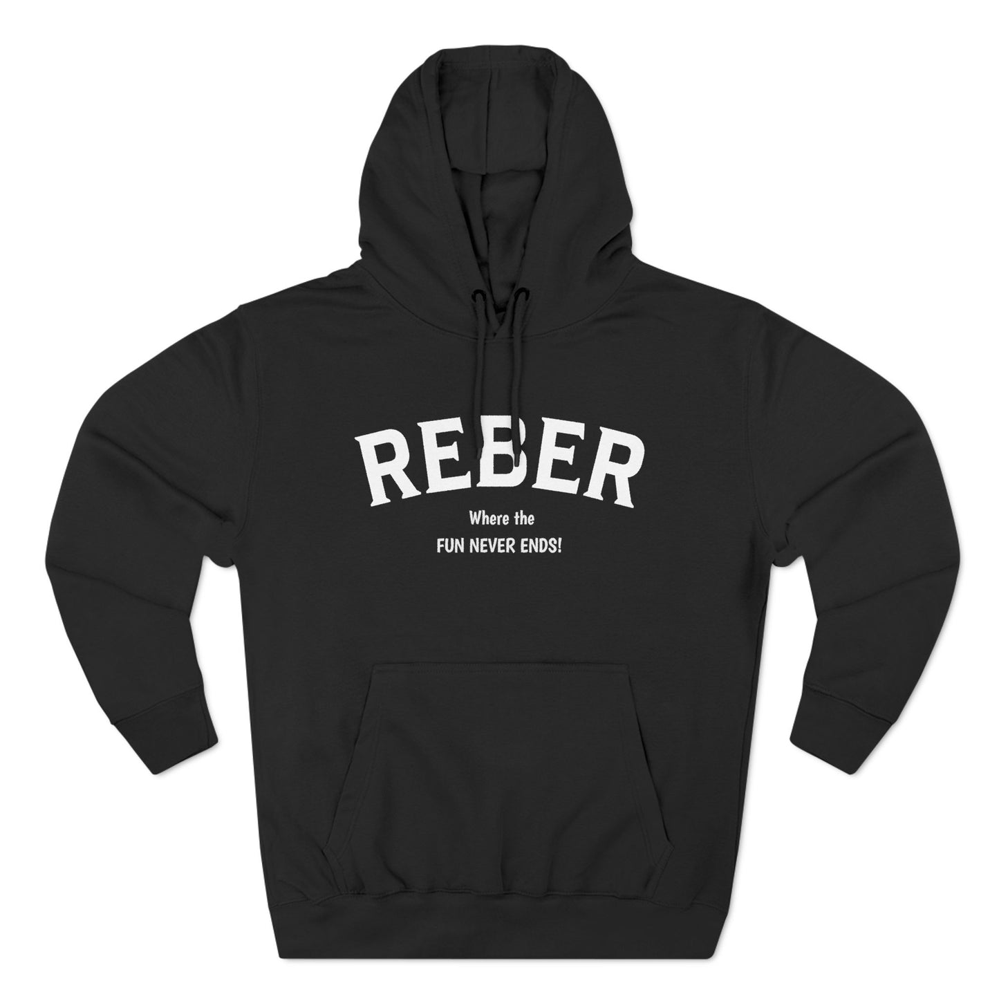 REBER white print Lane Seven Fleece Hoodie