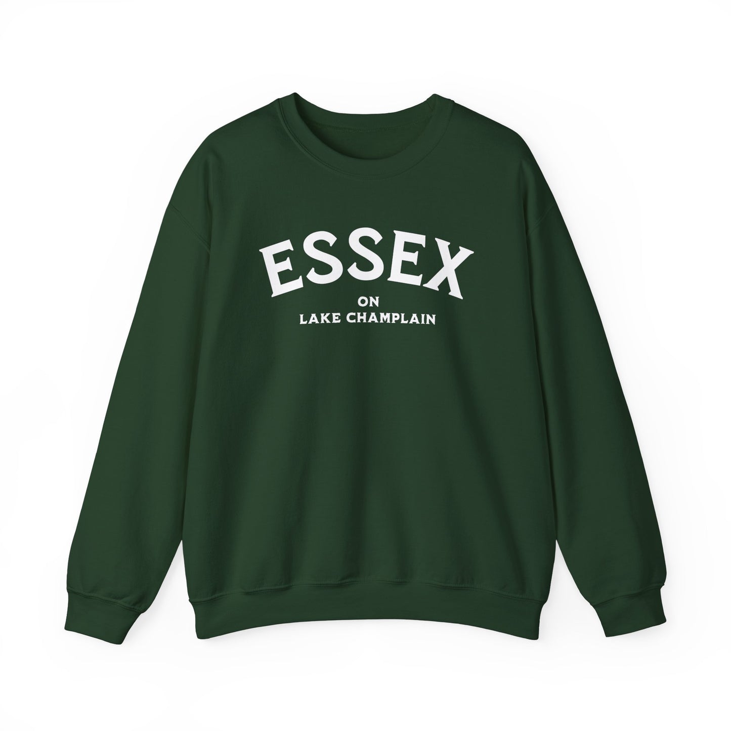 ESSEX white print Gildan Crewneck Sweatshirt