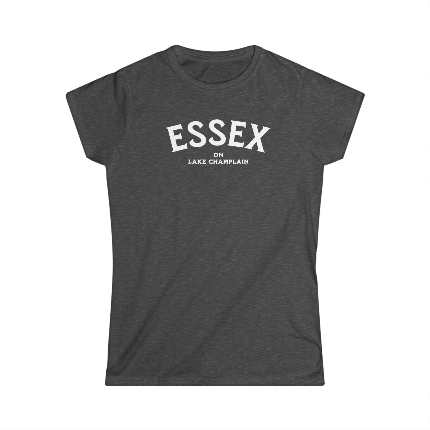 ESSEX white print  Women's Gildan Softstyle Tee